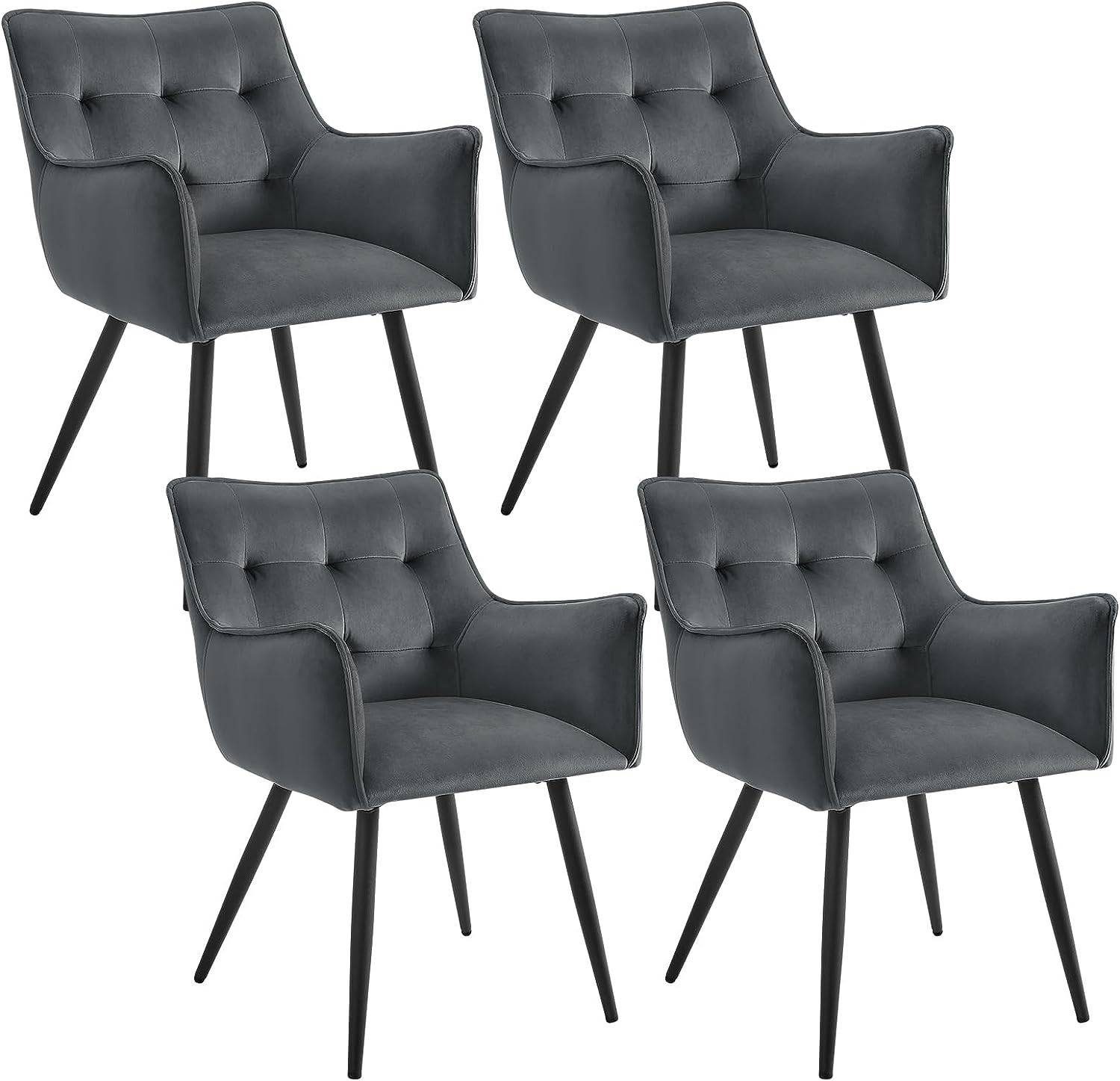 Woltu 4-Fußstuhl (Set, 4 St), Küchenstuhl mit Rücklehne Armlehne günstig online kaufen