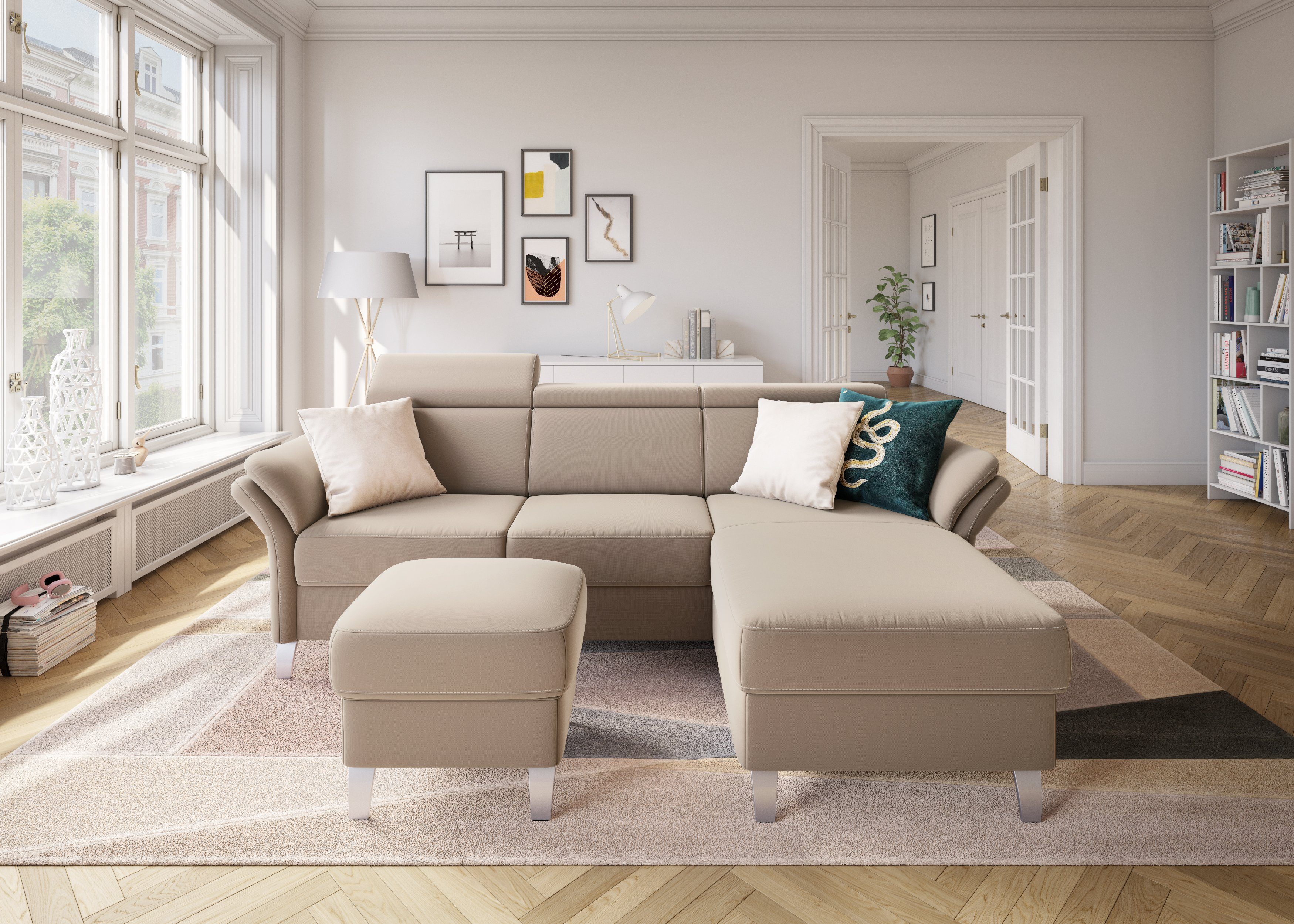sit&more Ecksofa "Vincenzo L-Form", inklusive Kopfteilverstellung, wahlweis günstig online kaufen