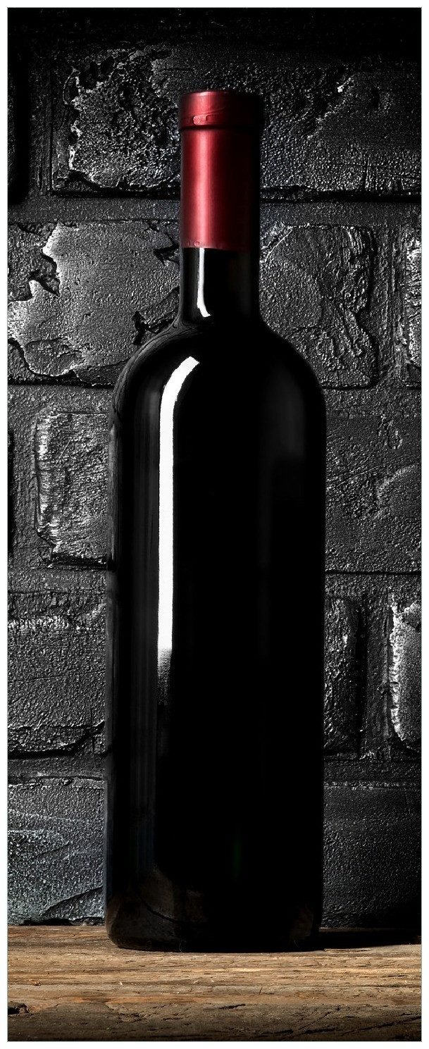 Memoboard Rotwein-Flasche am Abend