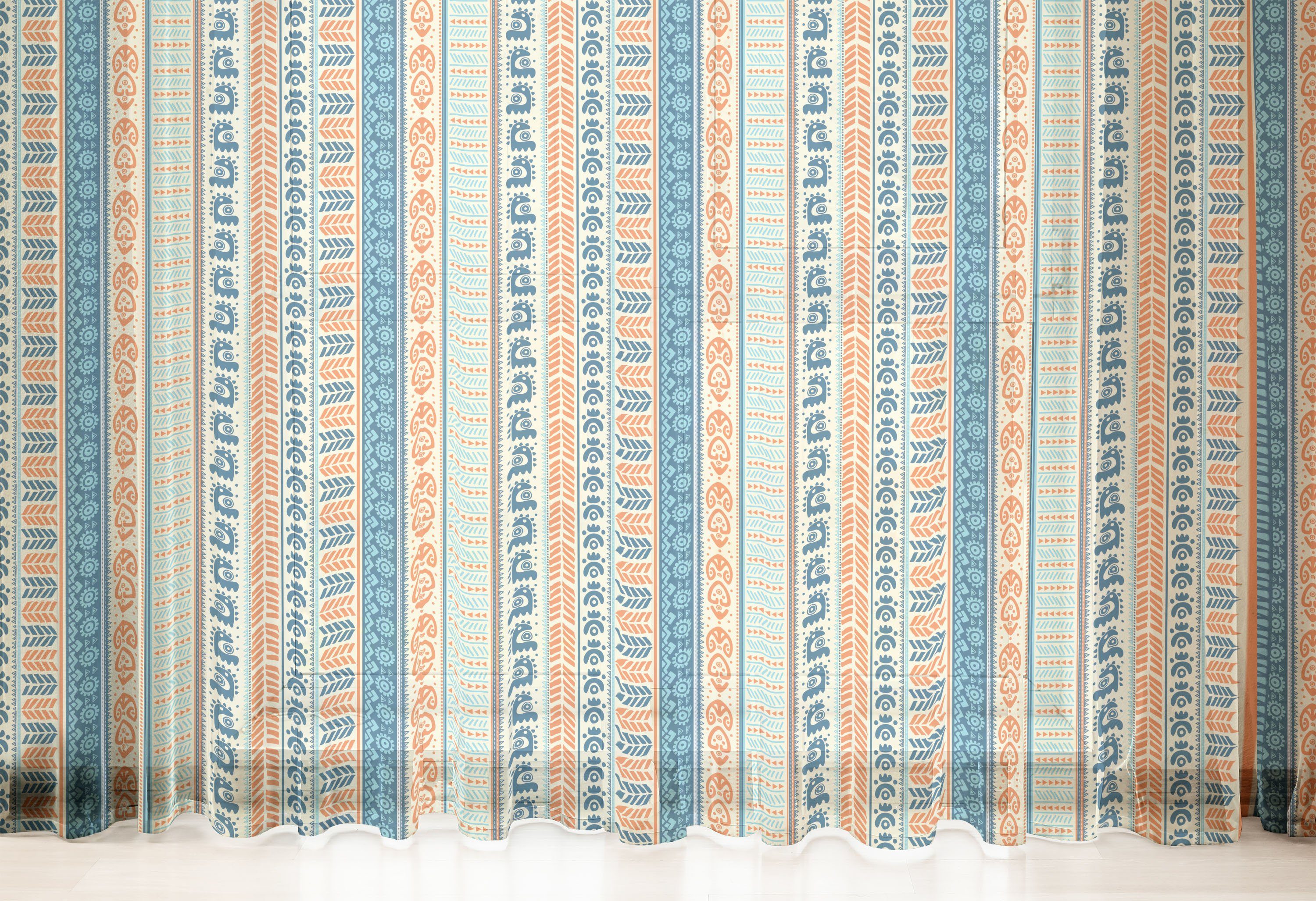 Gardine schiere Panels, 2 Drapierung Party Weinlese-Muster für Abakuhaus, Hochzeit Stammes