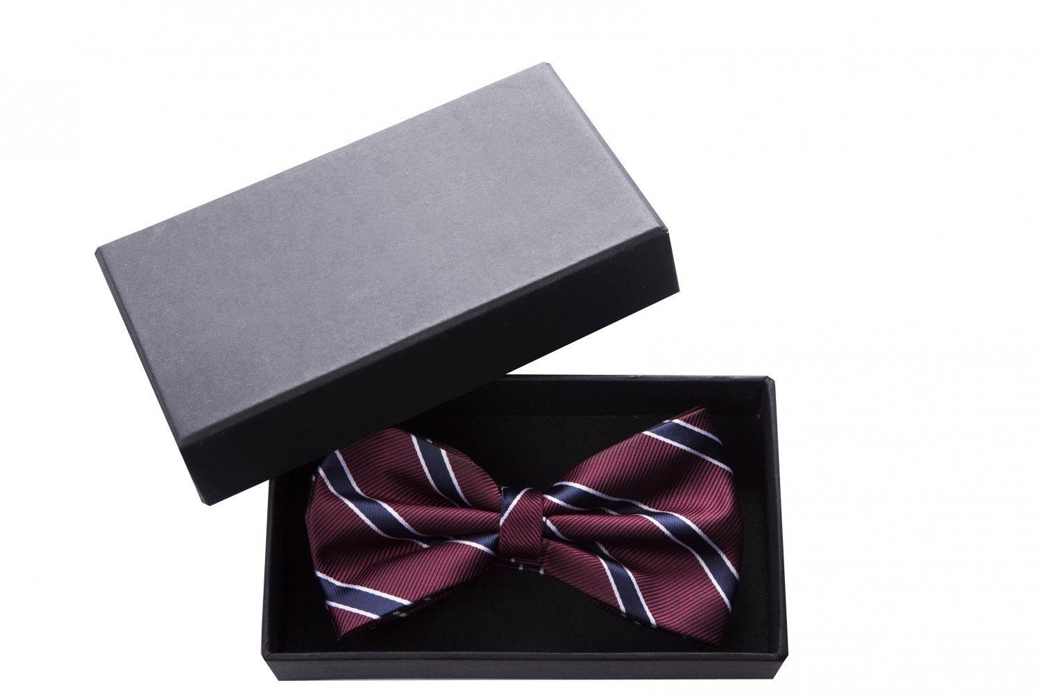 Fabio Farini Fliege Herren Fliegen in Rot - Männer Querbinder Vorgebunden Bowtie (Gestreift) Streifen - Rot/Blau/Weiß - Red/Deep Night Blue/Silver Birch