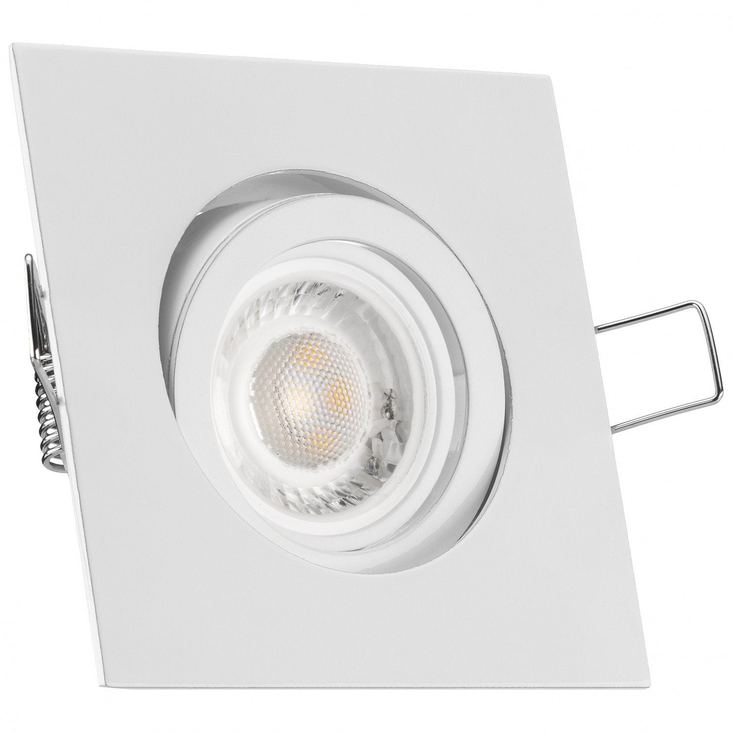 LEDANDO LED Einbaustrahler LED Einbaustrahler Set extra flach in weiß mit 5W Leuchtmittel von LED | Strahler