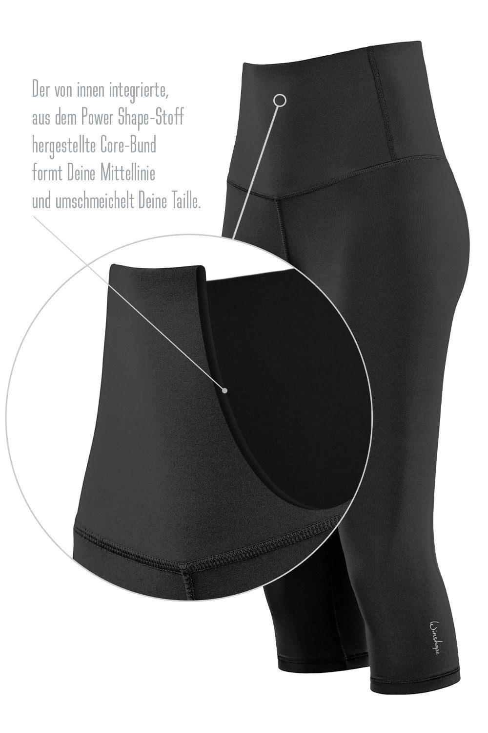Winshape Leggings 3/4 Functional Comfort HWL217C mit V-Shape Applikation und Core-Bund – Bild 4 von 5