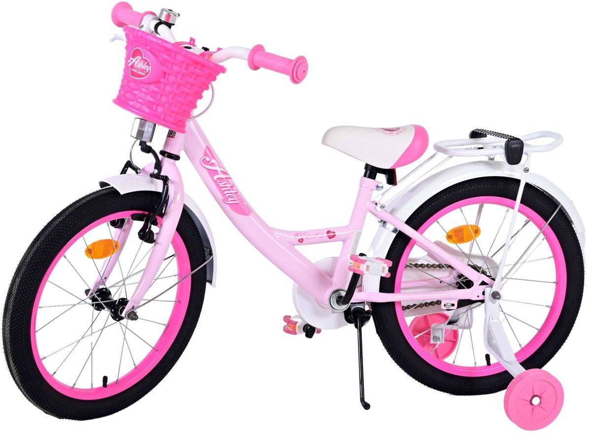 T&Y Trade Kinderfahrrad 18 Zoll Fahrrad Kinder Mädchen Fahrrad Mädchenfahrrad Rad Ashley 31832, 1 Gang, Rücktrittbremse, Gepäckträger, Stützräder, Korb, Seitenständer