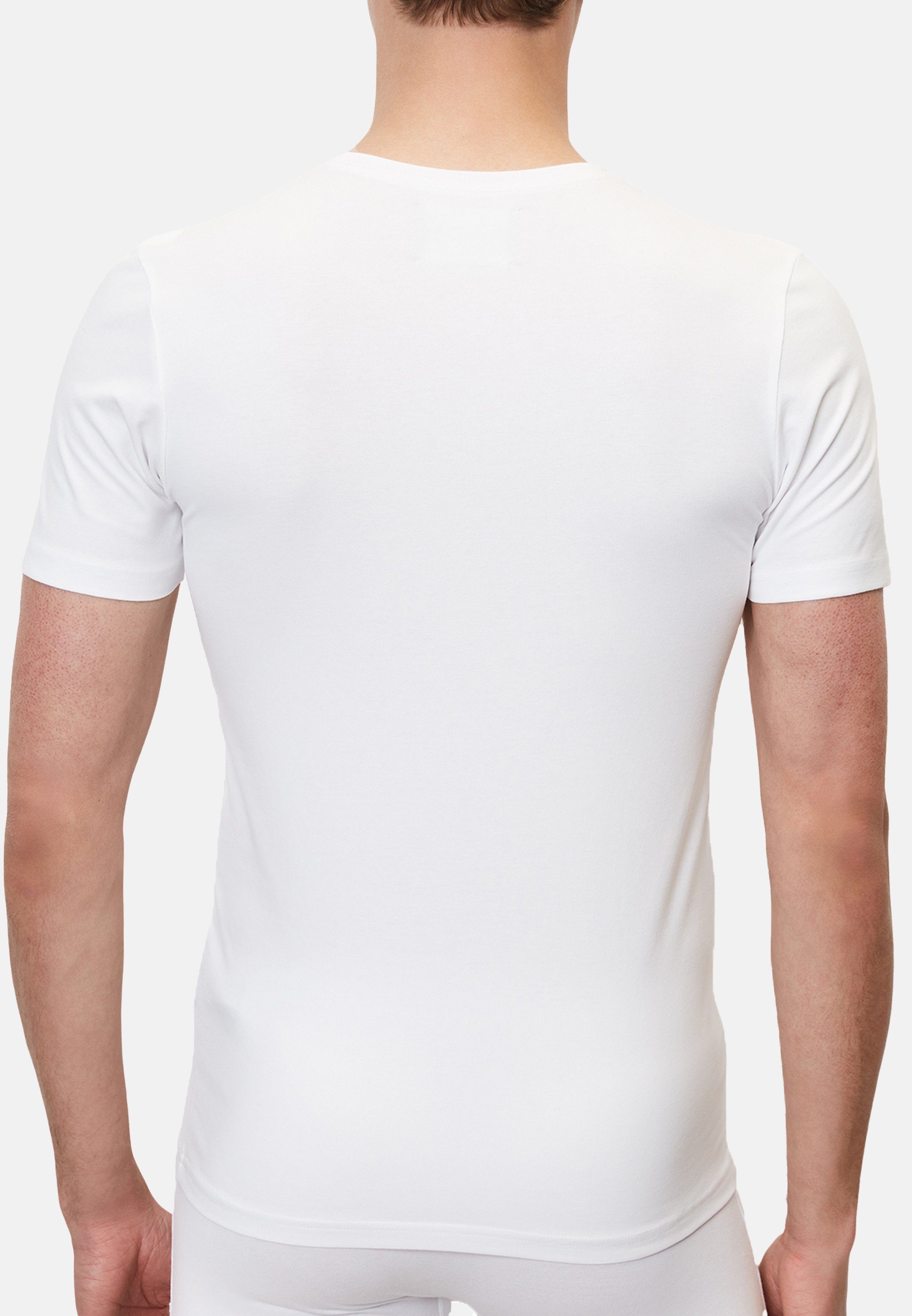Unterhemd (Spar-Set, - O'Polo 4er Langarm Cotton Weiß Organic Baumwolle - Marc Unterhemd Essentials / Pack 4-St) Shirt