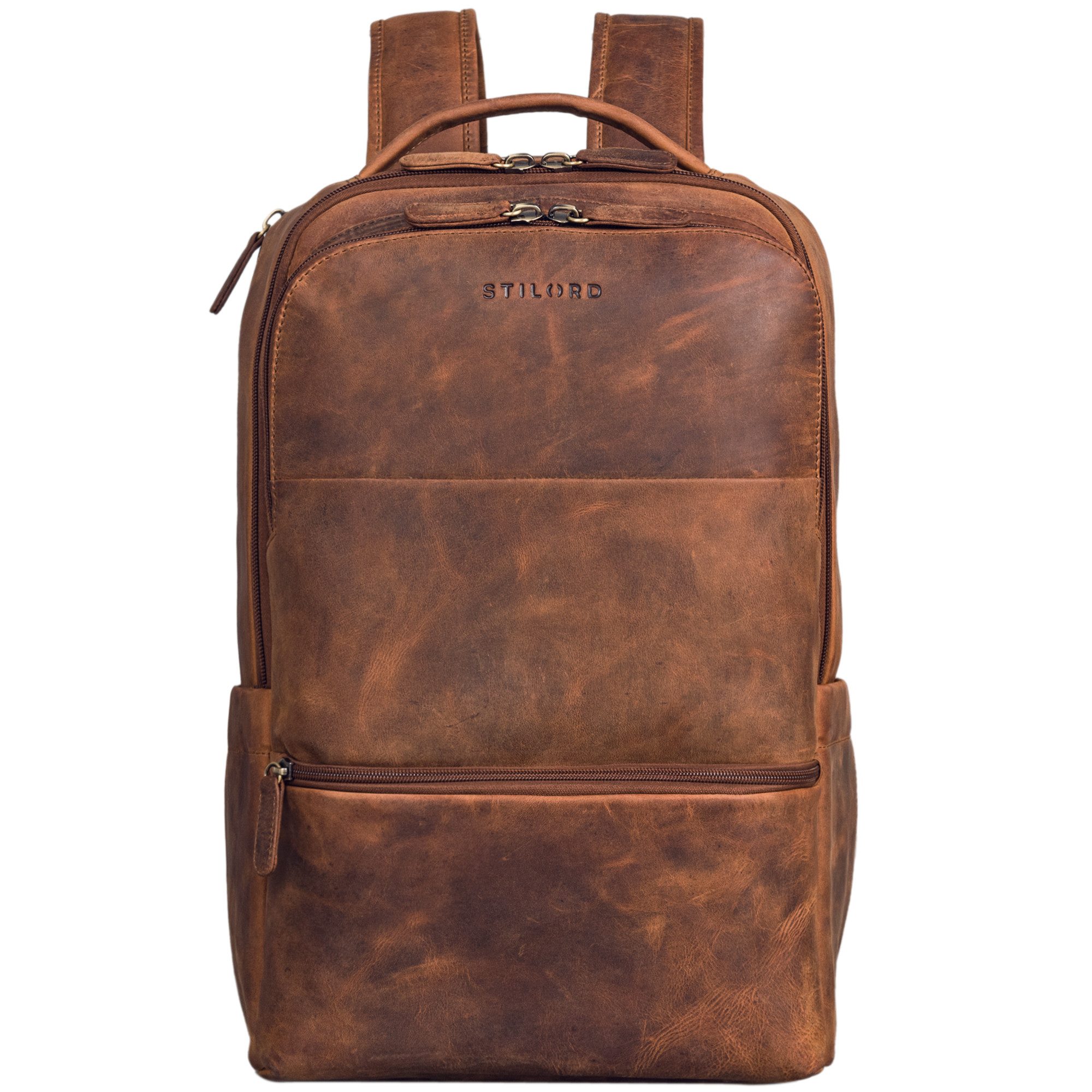 STILORD Notebookrucksack "Thore" Luxuriöser Leder Rucksack mit Laptopfach 17 Zoll