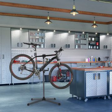 relaxdays Fahrrad-Montageständer Fahrrad Montageständer mit Ablage