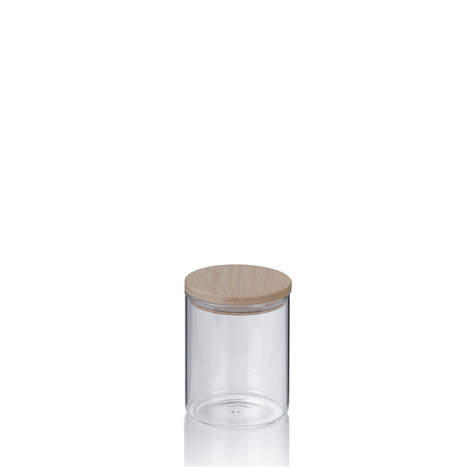kela Vorratsdose Amelie, Glas, matte Optik, 0,8 L, Holzdeckel, Silikondichtung