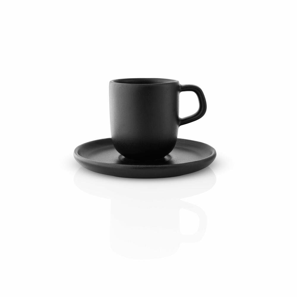 Eva Solo Espressotasse Nordic kitchen mit Untertasse Black 65 ml, Steinzeug