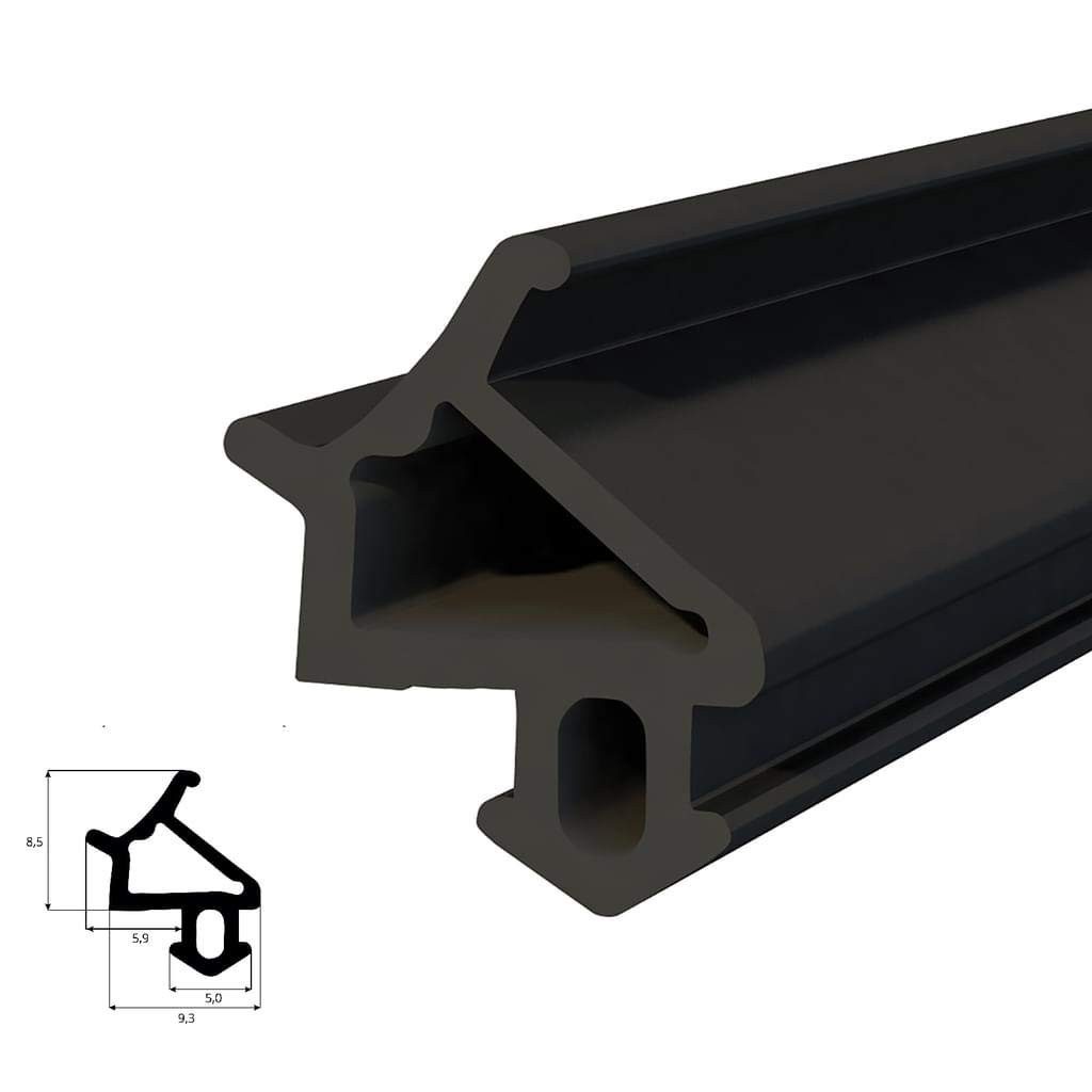 DQ-PP Türdichtband DQ-PP Fensterdichtung, Schwarz, 5 Meter, PVC Fenster, Gummidichtug, ALUPLAST, GEALAN, KBE, KOMMERLING, LB, PANORAMA, PLUS-TEC, REHAU, VEKA, UNIV.