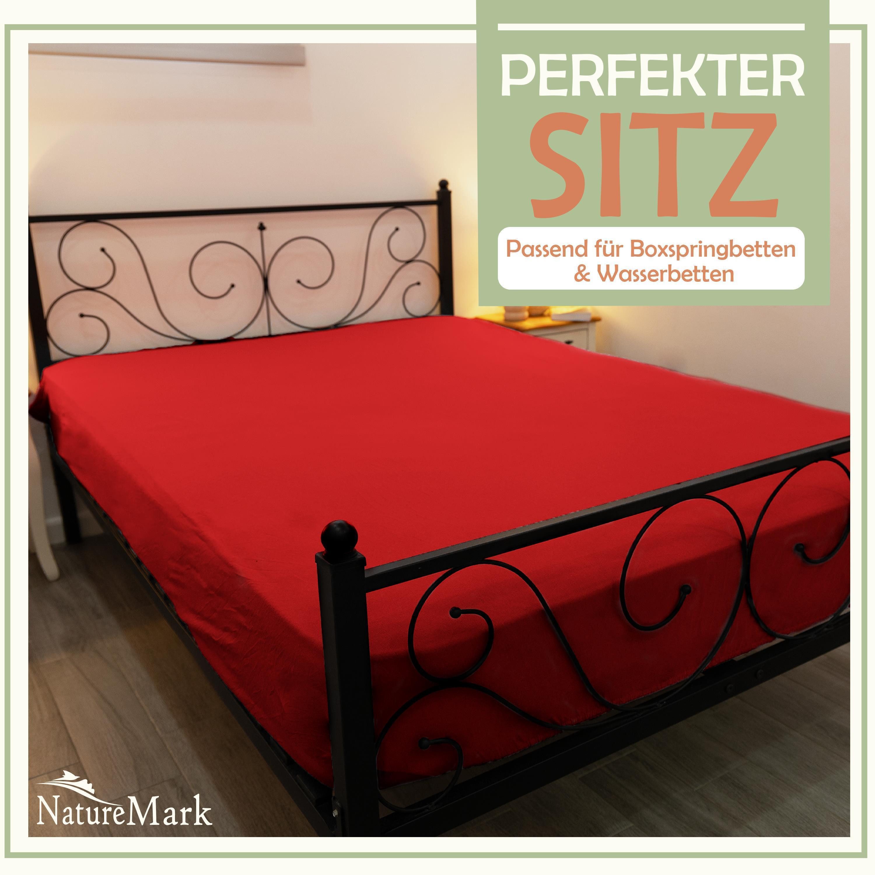 NatureMark Spannbettlaken Mikrofaser Spannbetttuch, Polyester, Gummizug: ru günstig online kaufen