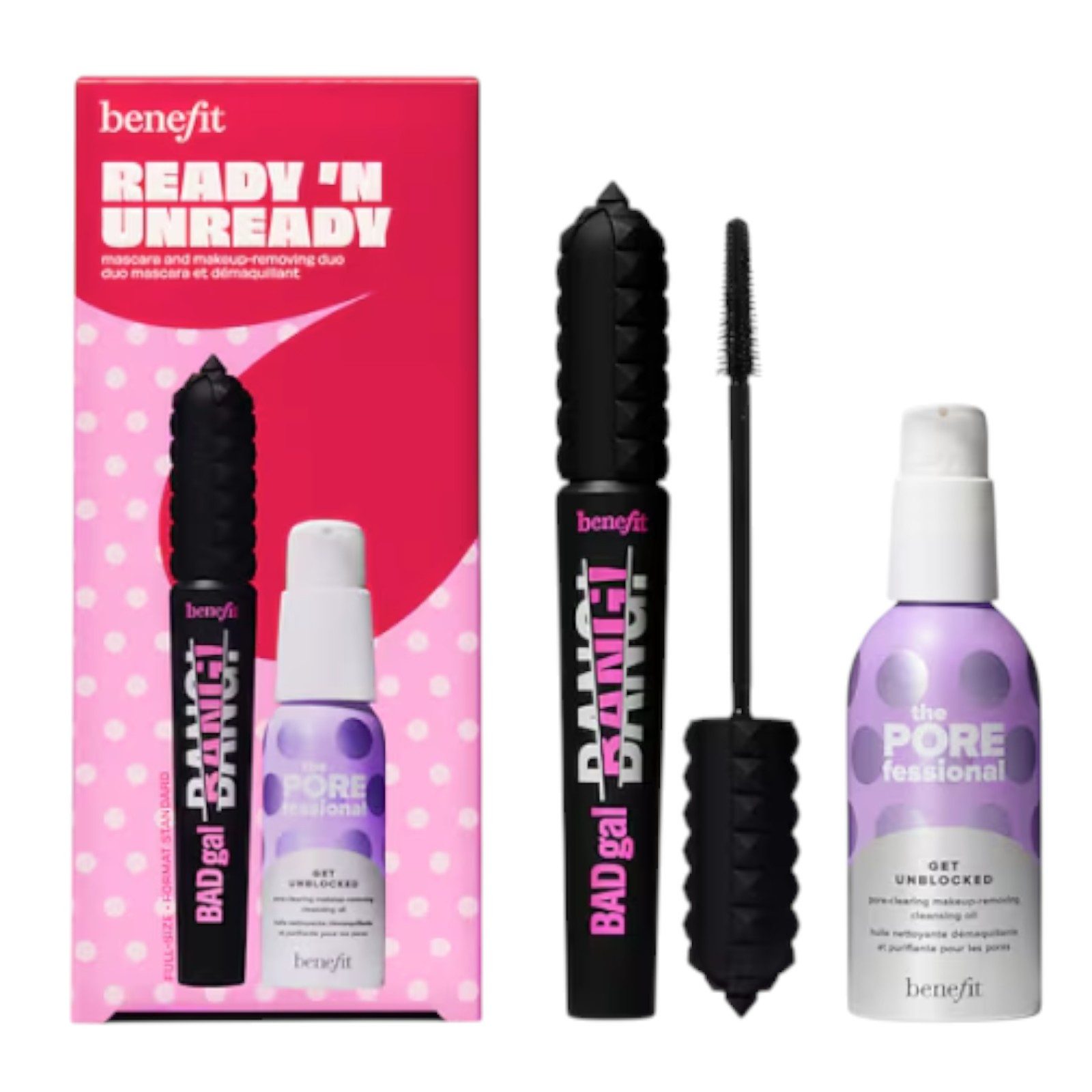 Benefit Make-up Set Ready'n Unready - Duo-Set mit Mascara und Reinigungsöl, 2-tlg.
