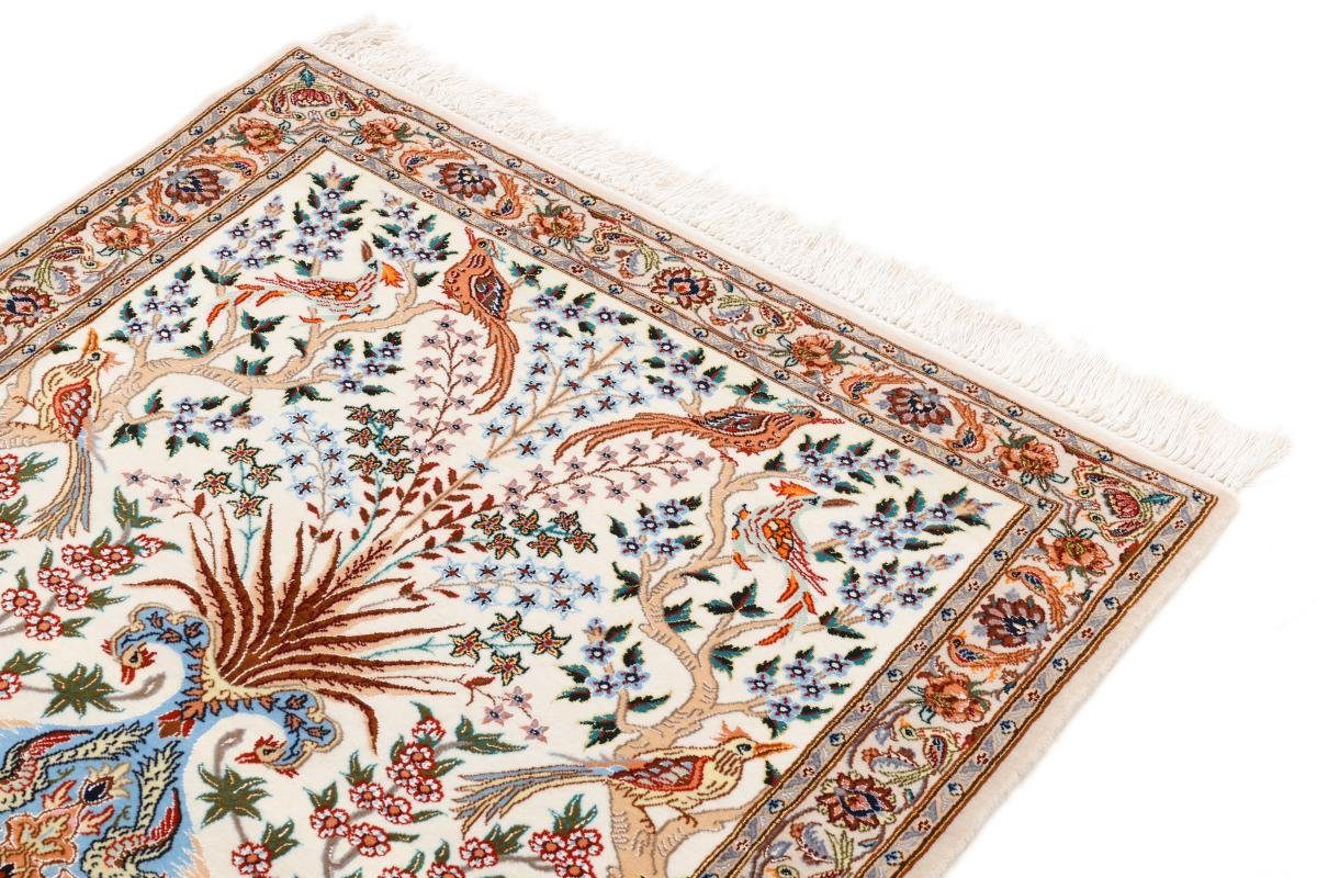 Orientteppich, Isfahan Handgeknüpfter 6 87x123 Trading, Höhe: rechteckig, Orientteppich mm Nain Seidenkette