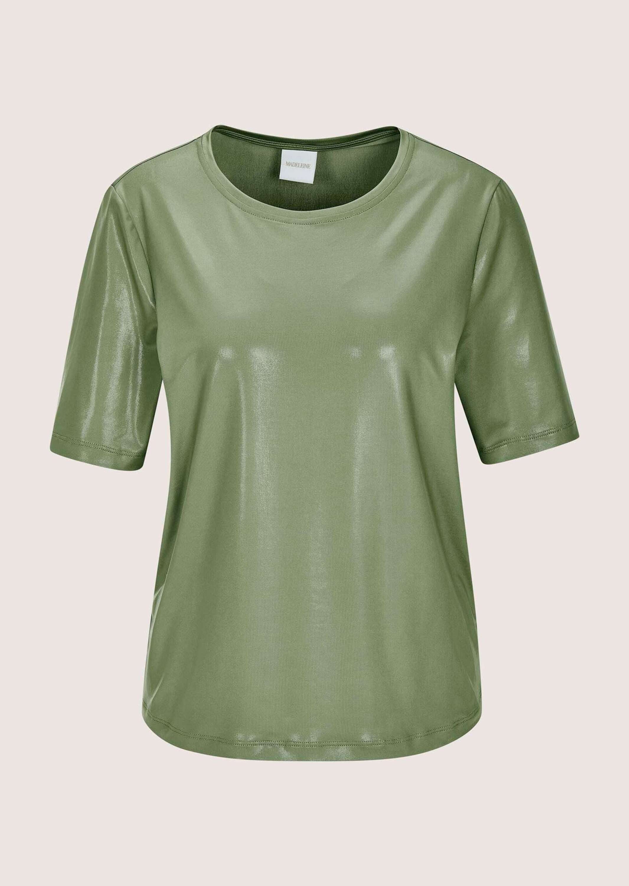 Kurzarmshirt Kurzarm Oberteil mit Glanzdruck