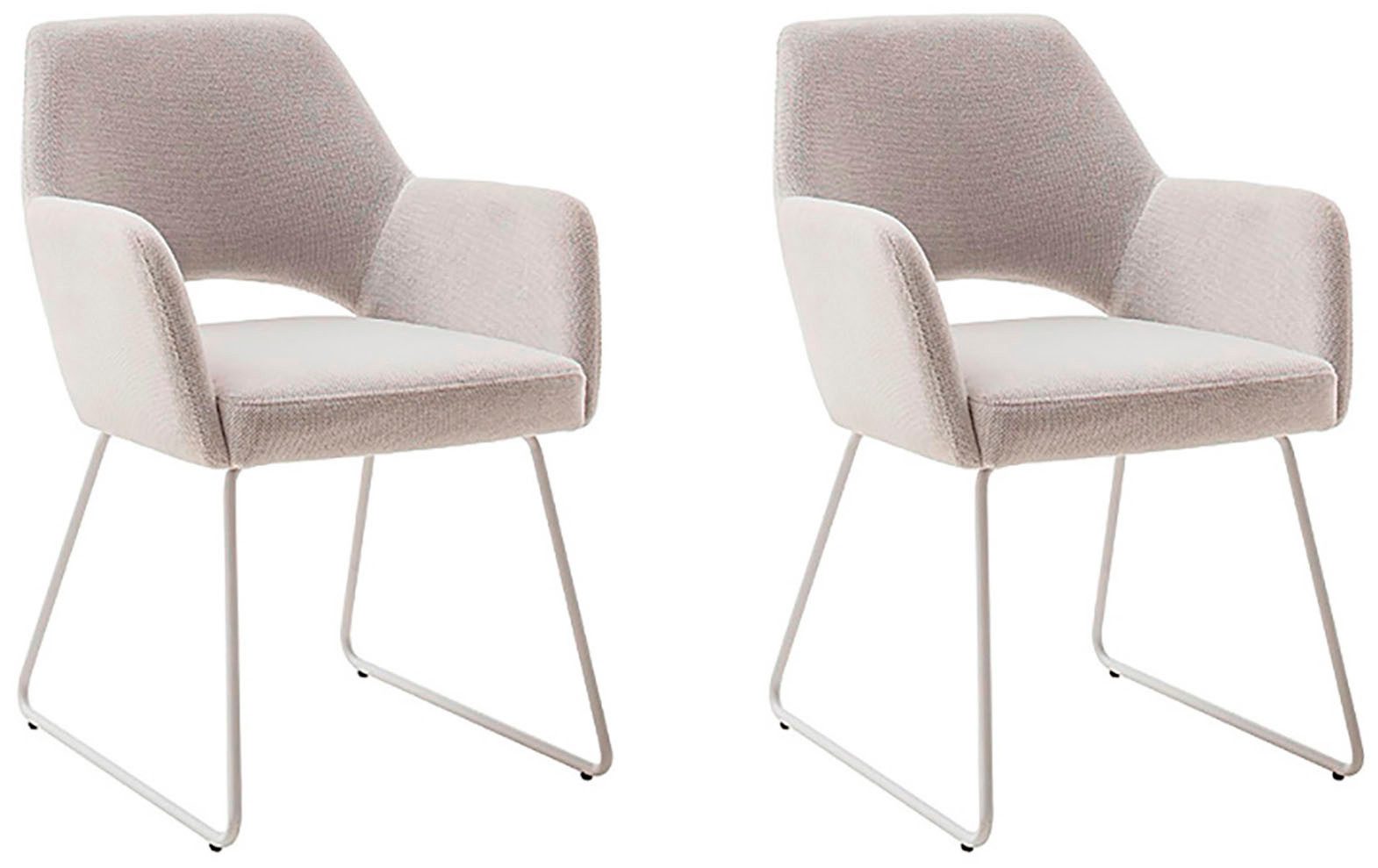 MCA furniture 4-Fußstuhl BEVERLY (Set, 2 St), Esszimmerstuhl,Chenilleoptik,360°drehbar,Sitzhöhe 49cm,belastbar 120kg