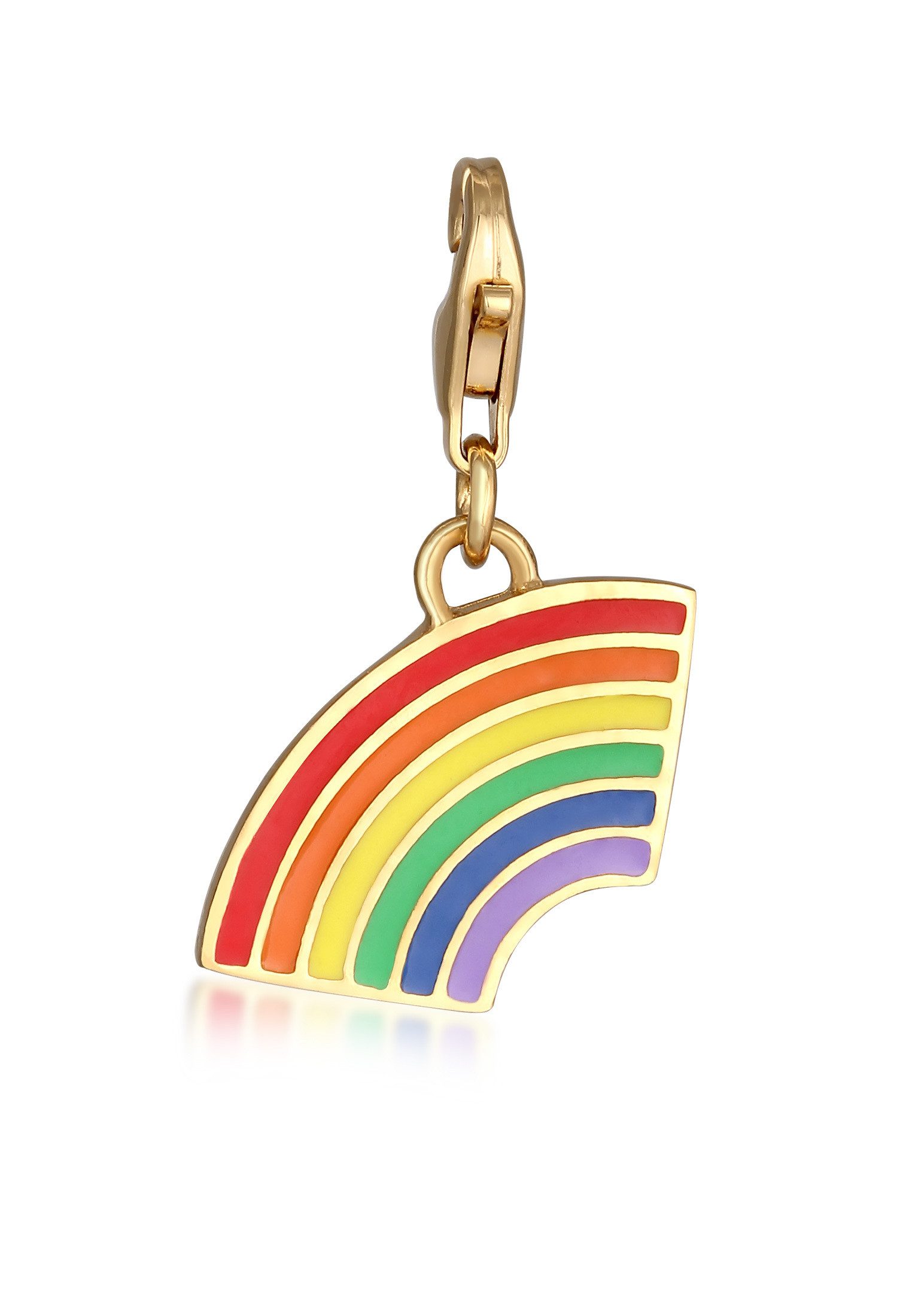Elli Charm-Einhänger Anhänger Emoji Regenbogen Emaille 925 Sterling Silber