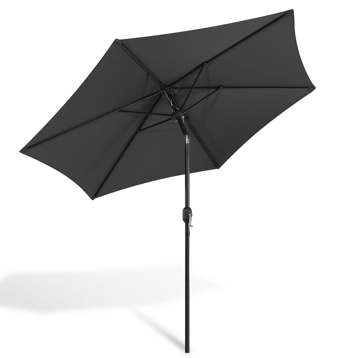 Sonnenschirm Ø270cm Gartenschirm Balkonschirm beidseitig um 30° knickbar Grau