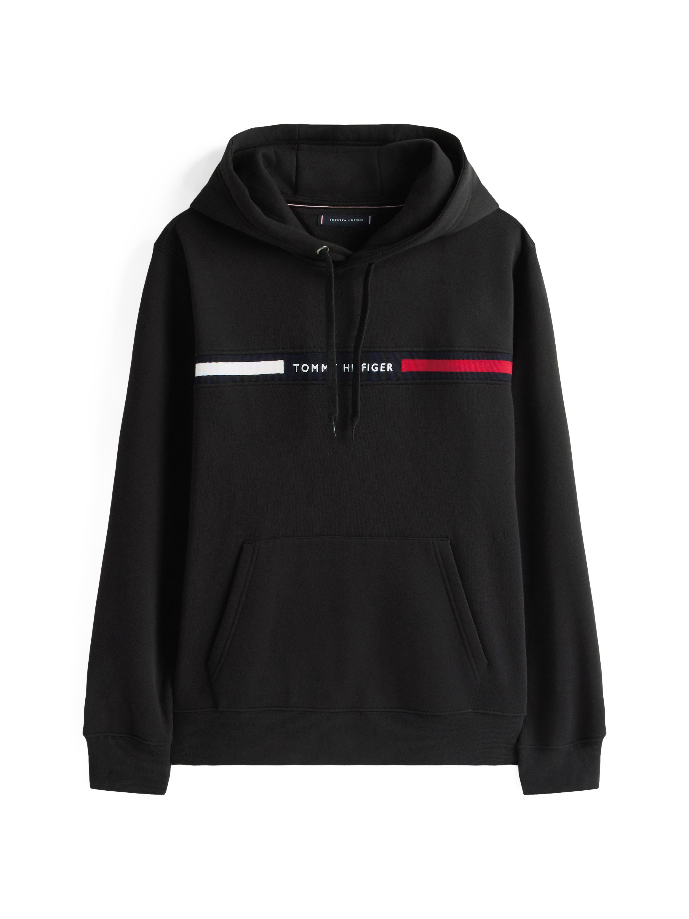 Tommy Hilfiger Kapuzensweatshirt HILFIGER CHEST INSERT unifarben, casual, regular fit, Baumwollmix, Kapuze – Bild 4 von 5