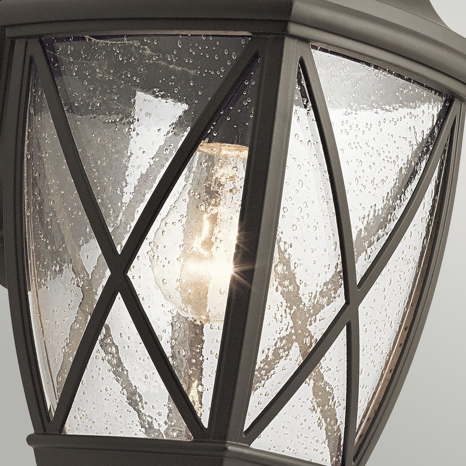 Leuchtmittel, Rustikal Außenlampe Außen-Wandleuchte Terrasse Hof Glas Wand E27 NOLDRA, Licht-Erlebnisse IP44 ohne Aluminium