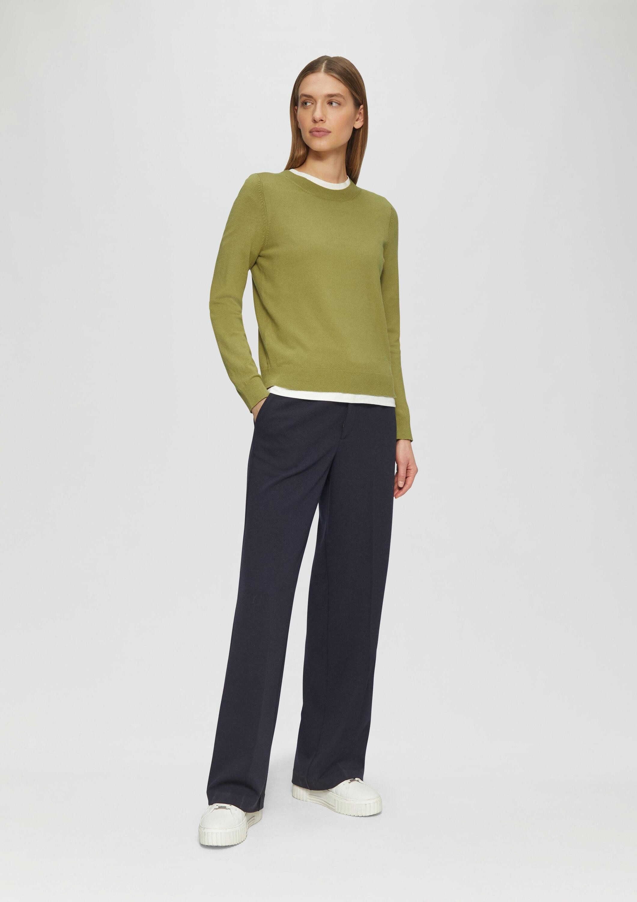 s.Oliver Longpullover Strickpullover Strickpullover aus Viskosemix