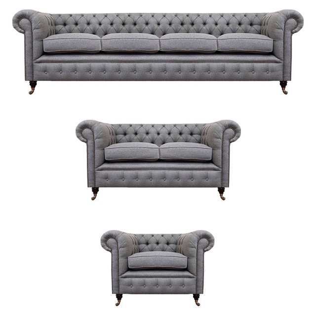 JVmoebel Chesterfield-Sofa Sofagarnitur Stoff Textil Polstersofa Chesterfie günstig online kaufen