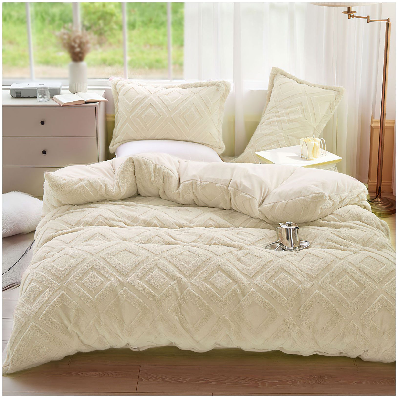 KEAYOO Bettwäsche TF, Polyester, 2 teilig, Flauschig warmes Teddy Plüsch wa günstig online kaufen