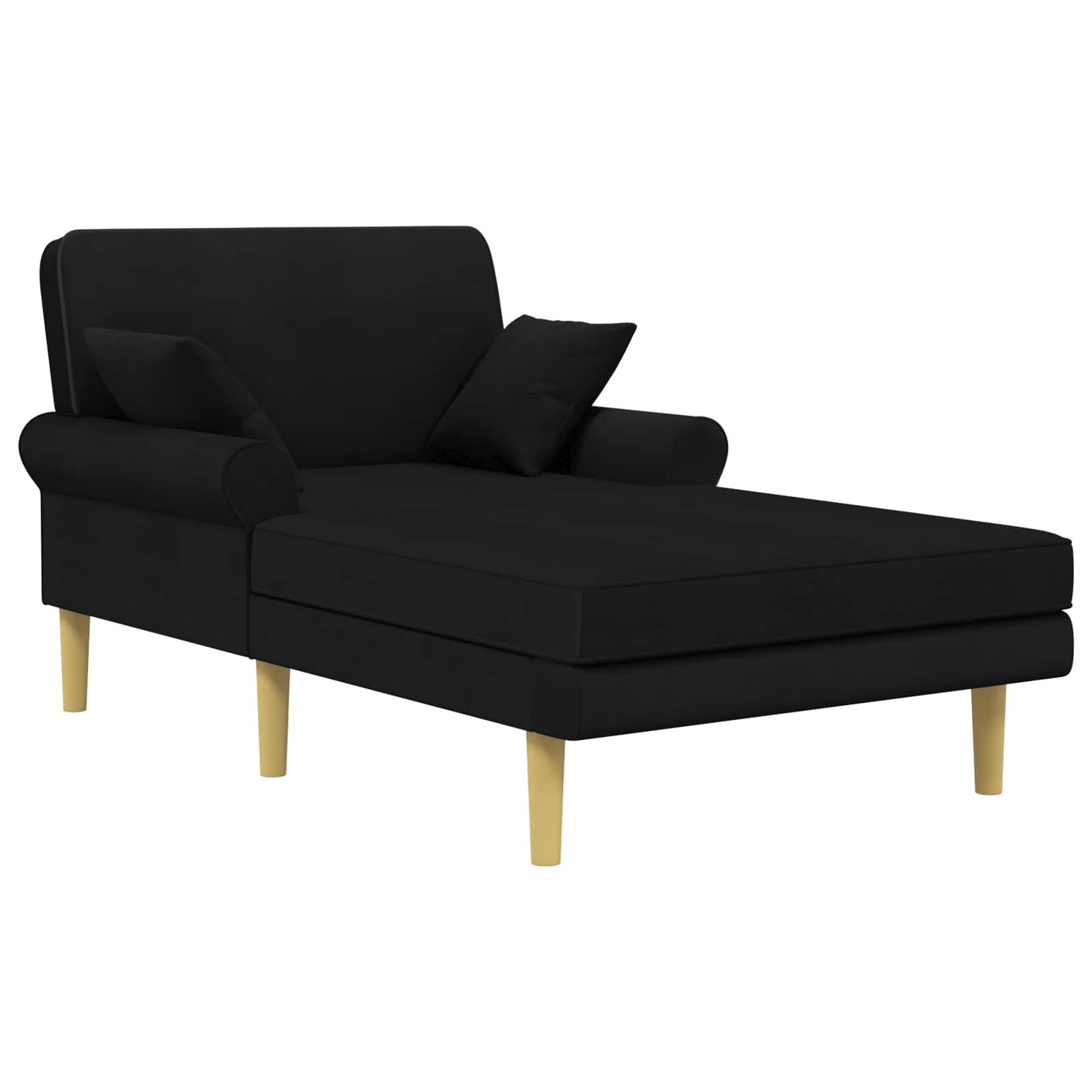 vidaXL Chaiselongue Chaiselongue Schwarz Stoff, 1 Teile