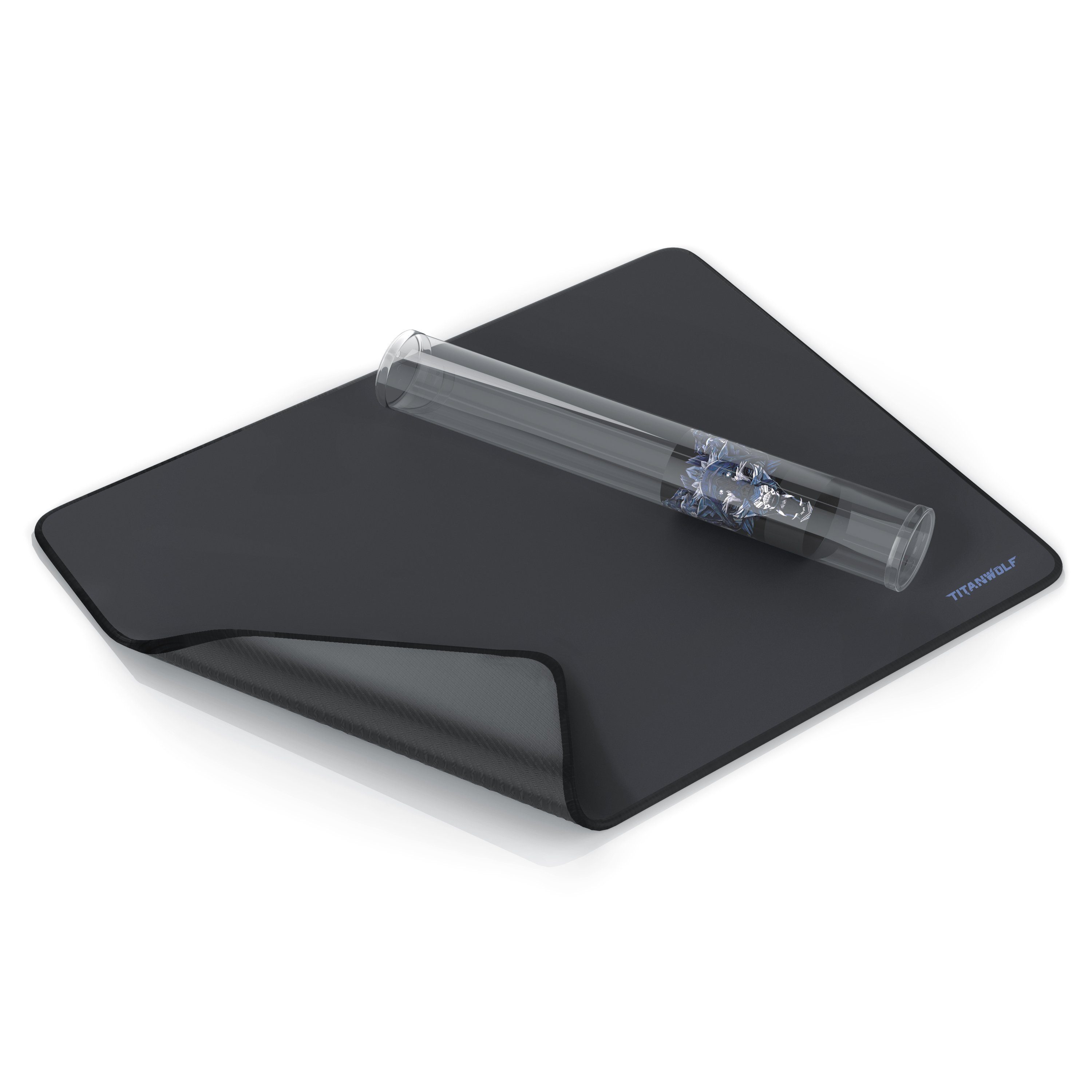 Titanwolf Gaming Mauspad XL Speed Mousepad 440 x 350 x 3 mm, Tischunterlage, strapazierfähig, rutschfest, abwaschbar, Geschwindigkeit & Präzision, schwarz