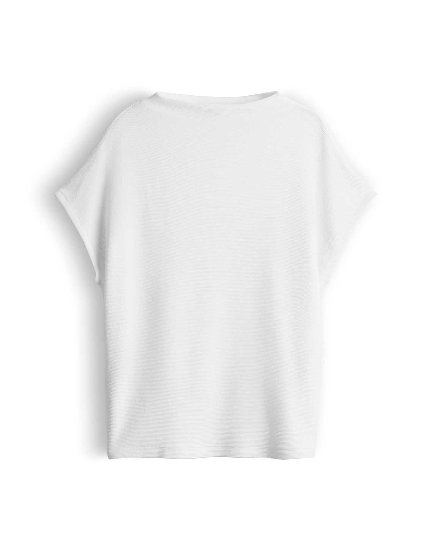 someday Kurzarmshirt Kaleni aus Viskosemix mit feiner Rippstruktur Elastischer Komfort mit modernem Funnel Neck