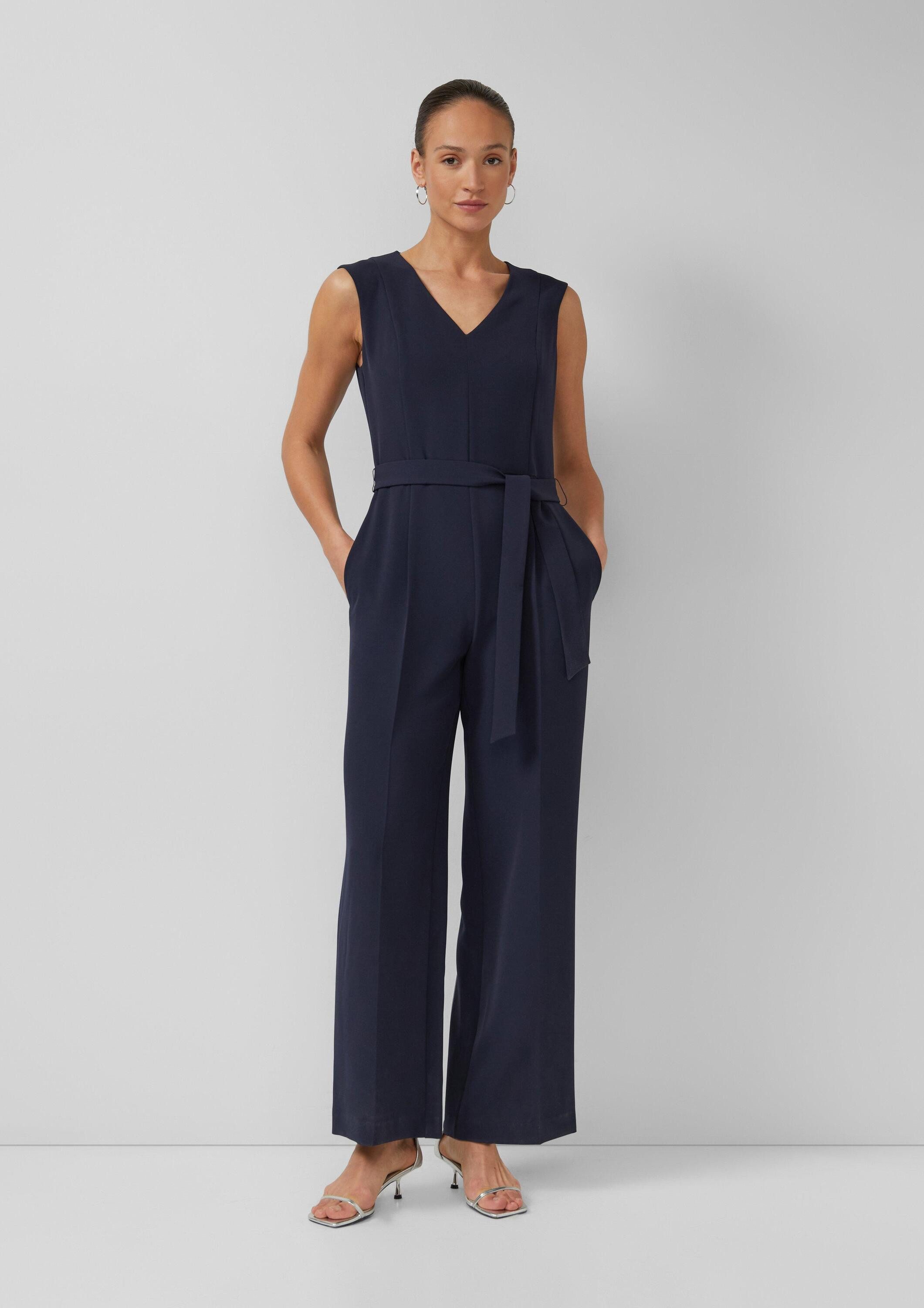 s.Oliver Jumpsuit Overall Ärmelloser Jumpsuit mit Bindegürtel