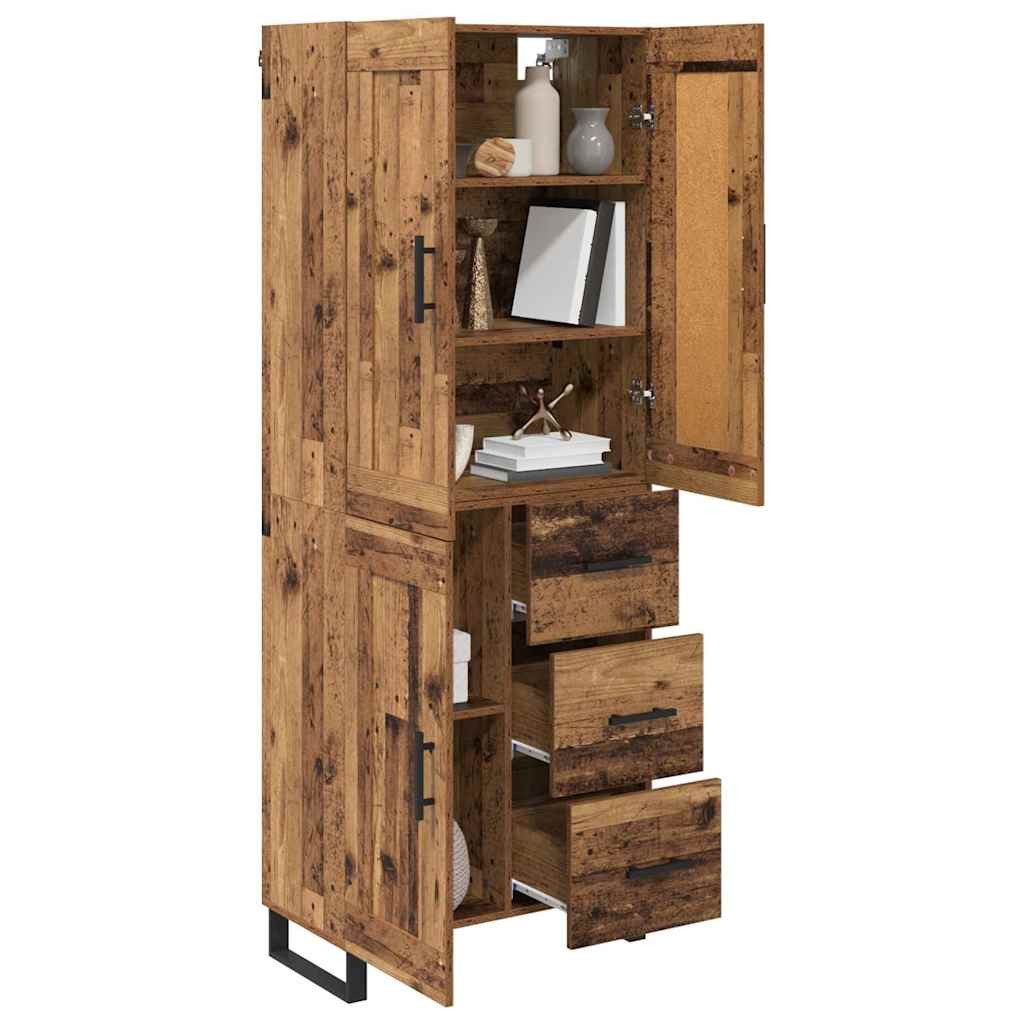 vidaXL Highboard Highboard mit Schubladen 2 pcs Altholz Engineered Wood und günstig online kaufen