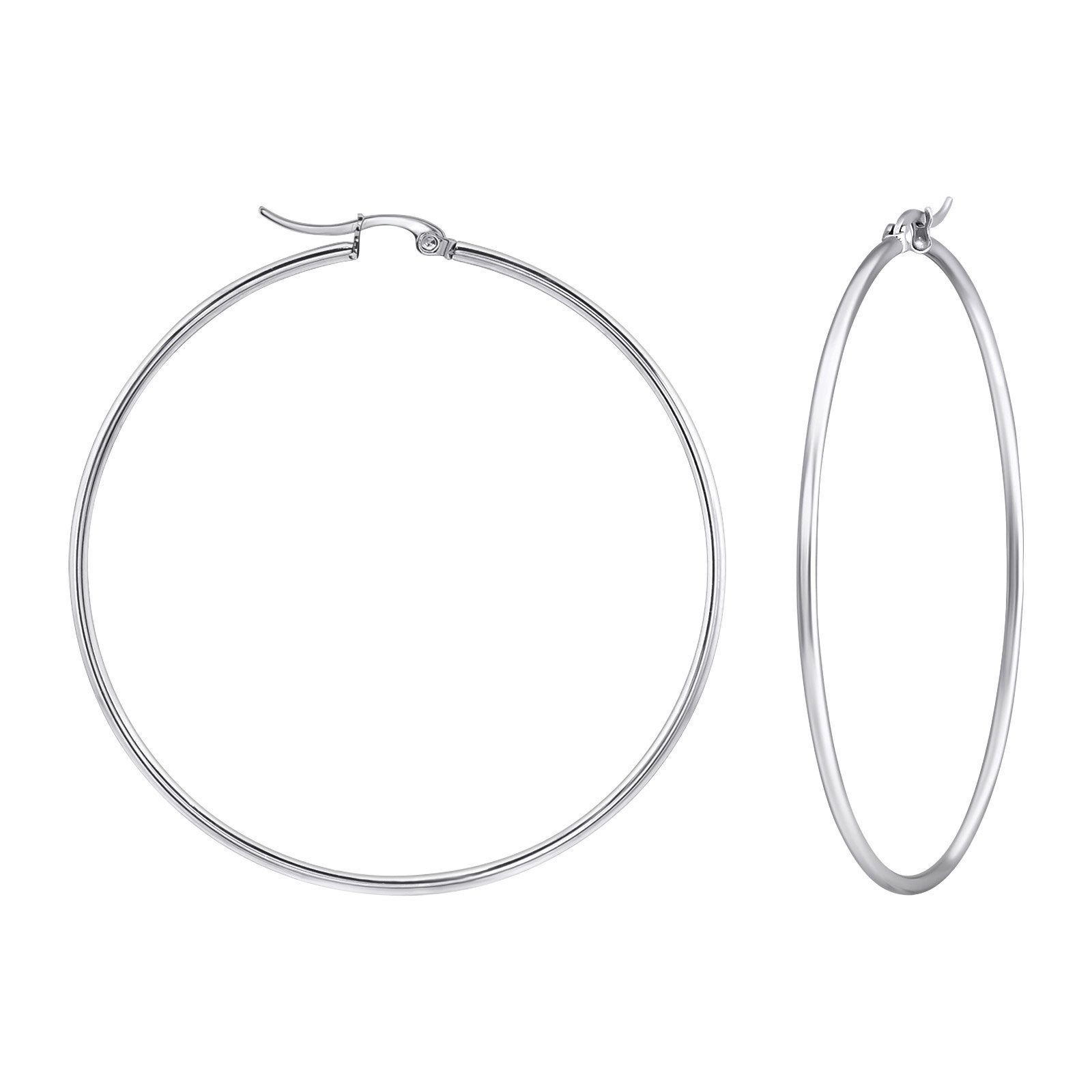Creolen-Set Creolen 6,5cm Silber aus Edestahl Damen