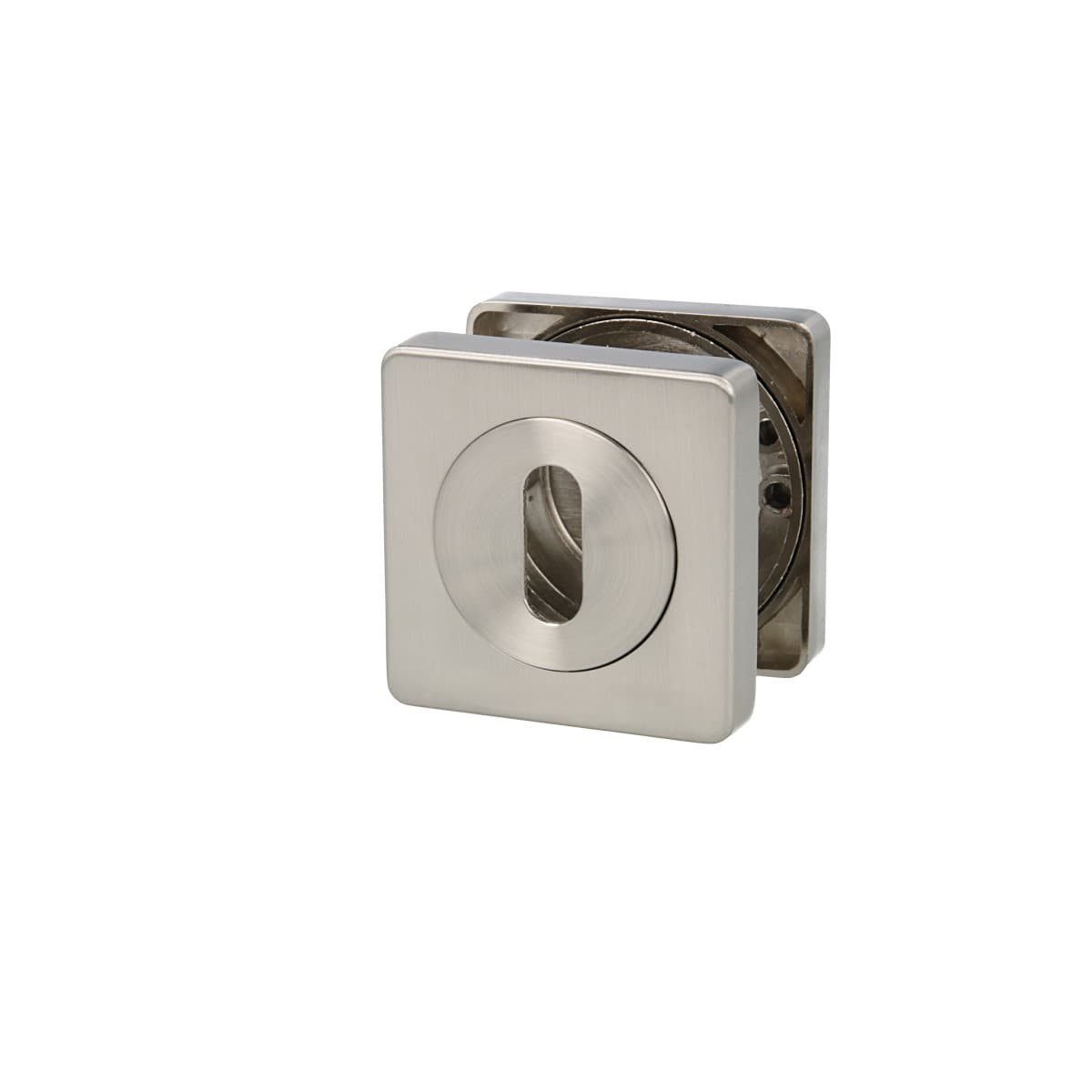 MS Beschläge Türbeschlag Innentür-Rosetten Edelstahl Optik - Rosettenpaar, Buntbart Türrosetten eckig 52x52mm