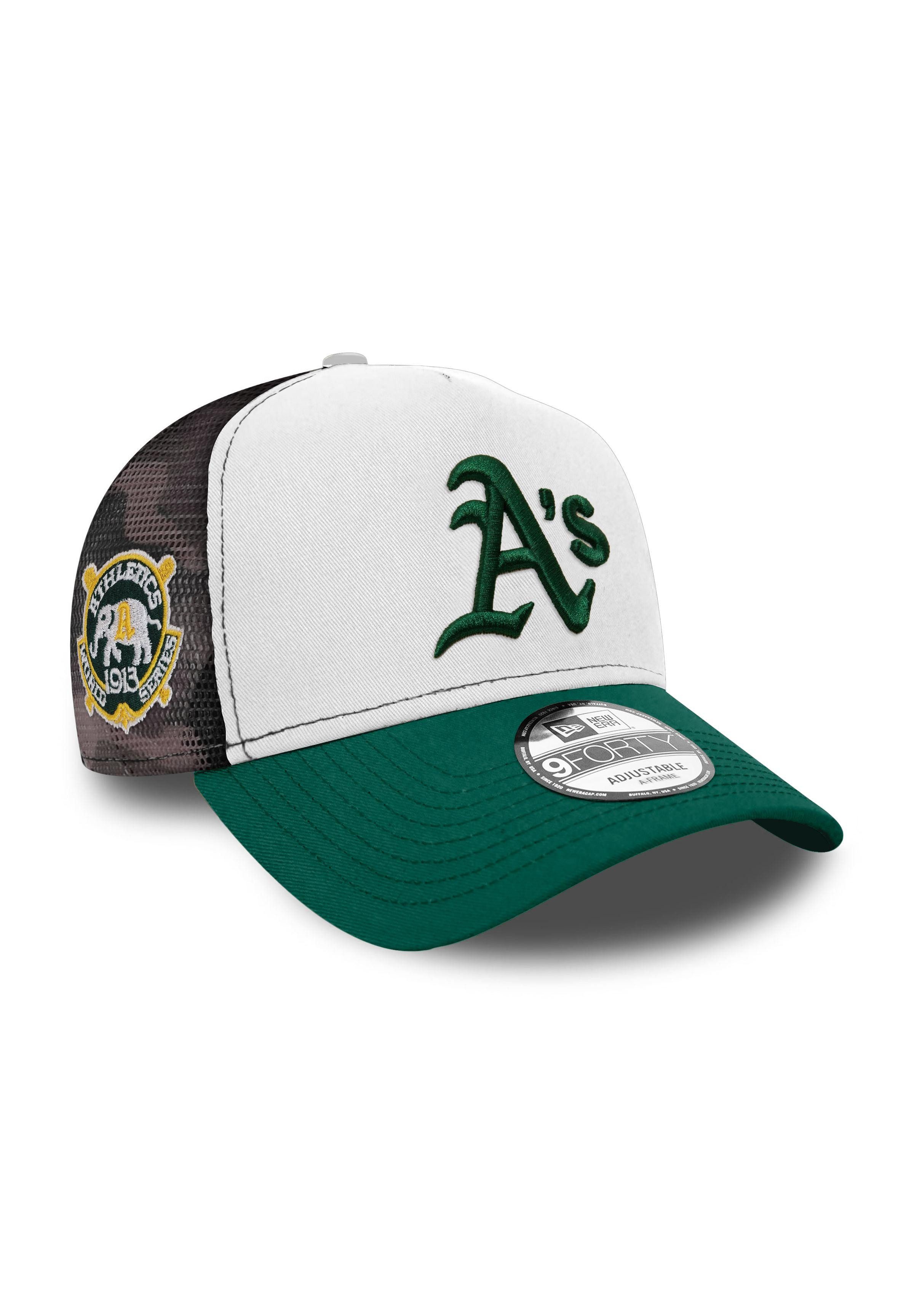 Baseball Cap Oakland Athletics MLB World Series Weiß Grün Verstellbare E-Frame Truc