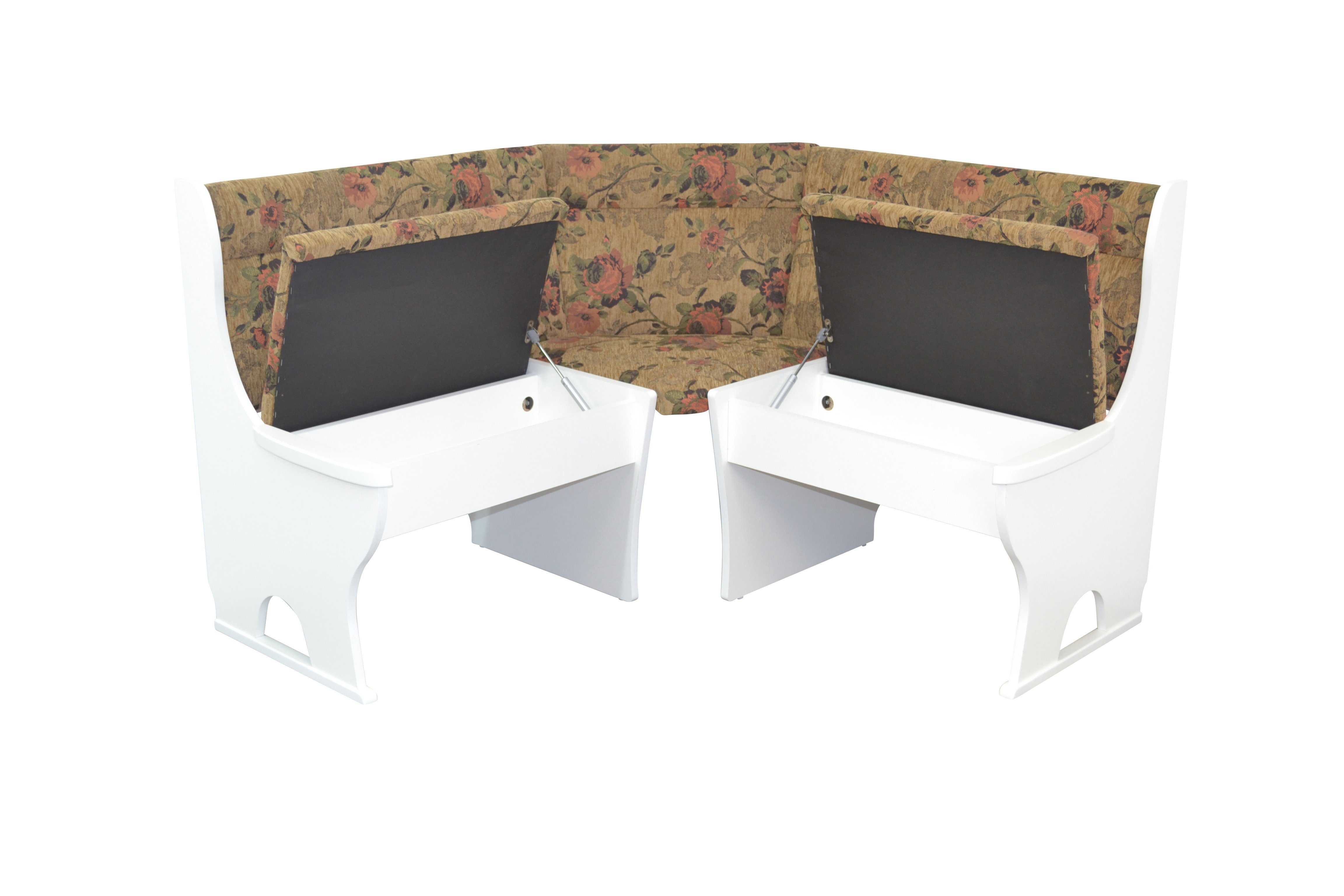 moebel-direkt-online Eckbank Anja (Mit den weiß unter 125x125 braun | cm) Stauraumfunktion Stellfläche Sitzflächen