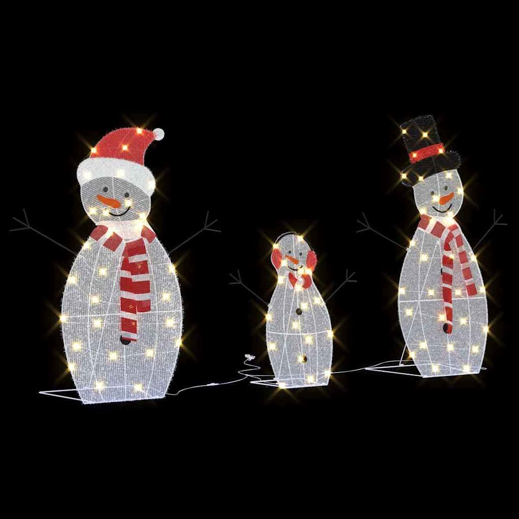 vidaXL Dekolicht 56 x 80 cm Licht-Dekoration Beleuchtete Schneemann Familie 3 pcs Warme