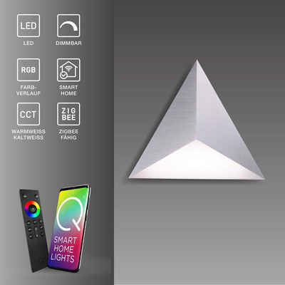 Paul Neuhaus Smarte LED-Leuchte LED Wandlampe CCT RGB, Smart Home, CCT-Farbtemperaturregelung, RGB-Farbwechsel, Dimmfunktion, Memoryfunktion, mit Leuchtmittel, dimmbar per Fernbedienung / Alexa, erweiterbar DIY
