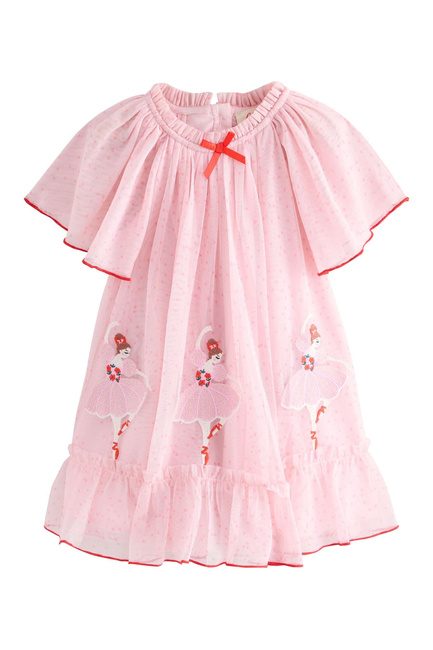 Next Tüllkleid Cath Kidston kurzärmeliges Mesh-Kleid (1-tlg)