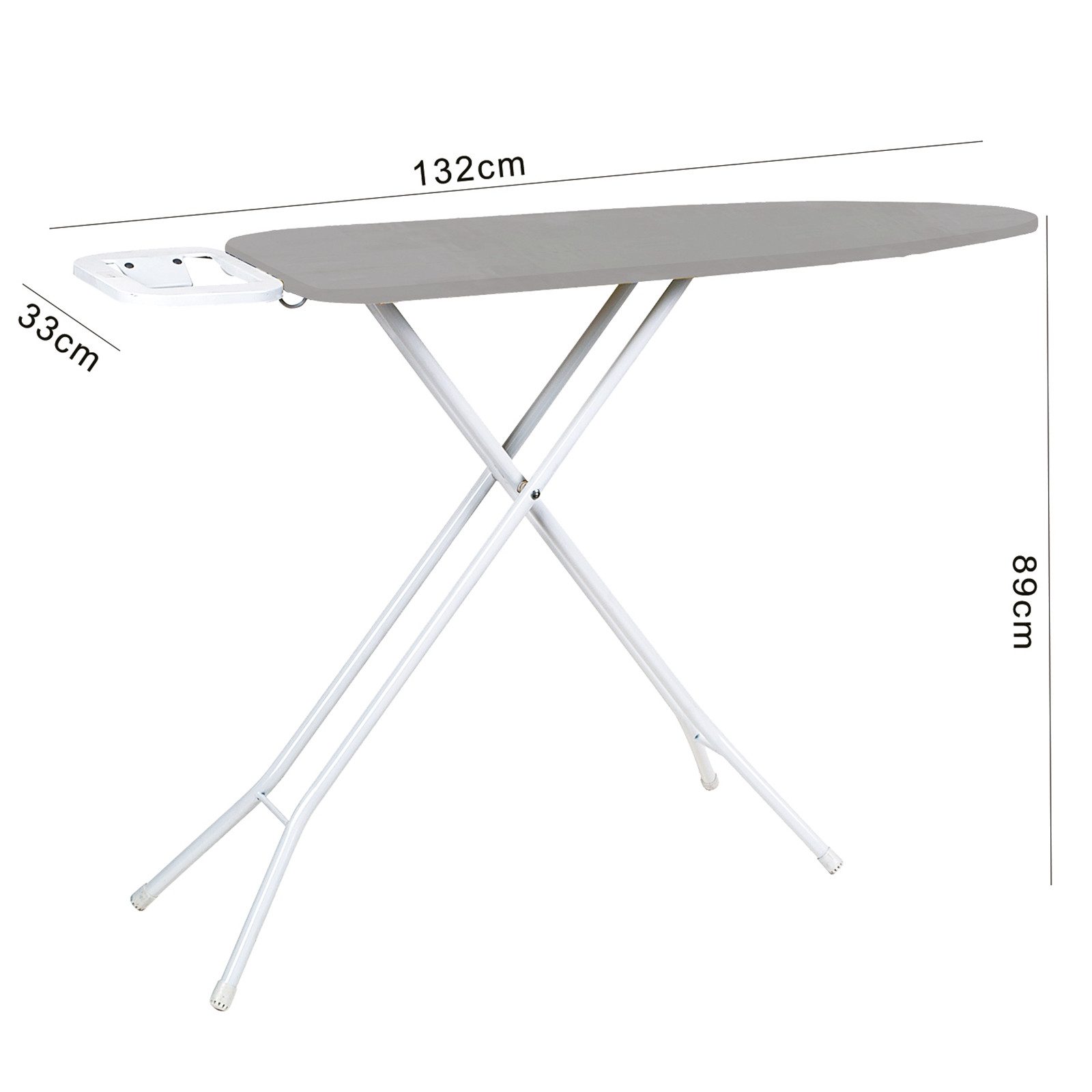 HTI-Living Bügelbrett Bügelbrett Grau Ilona, Bügelfläche 110x33 cm, Bügeltisch mit Bügeleisenablage