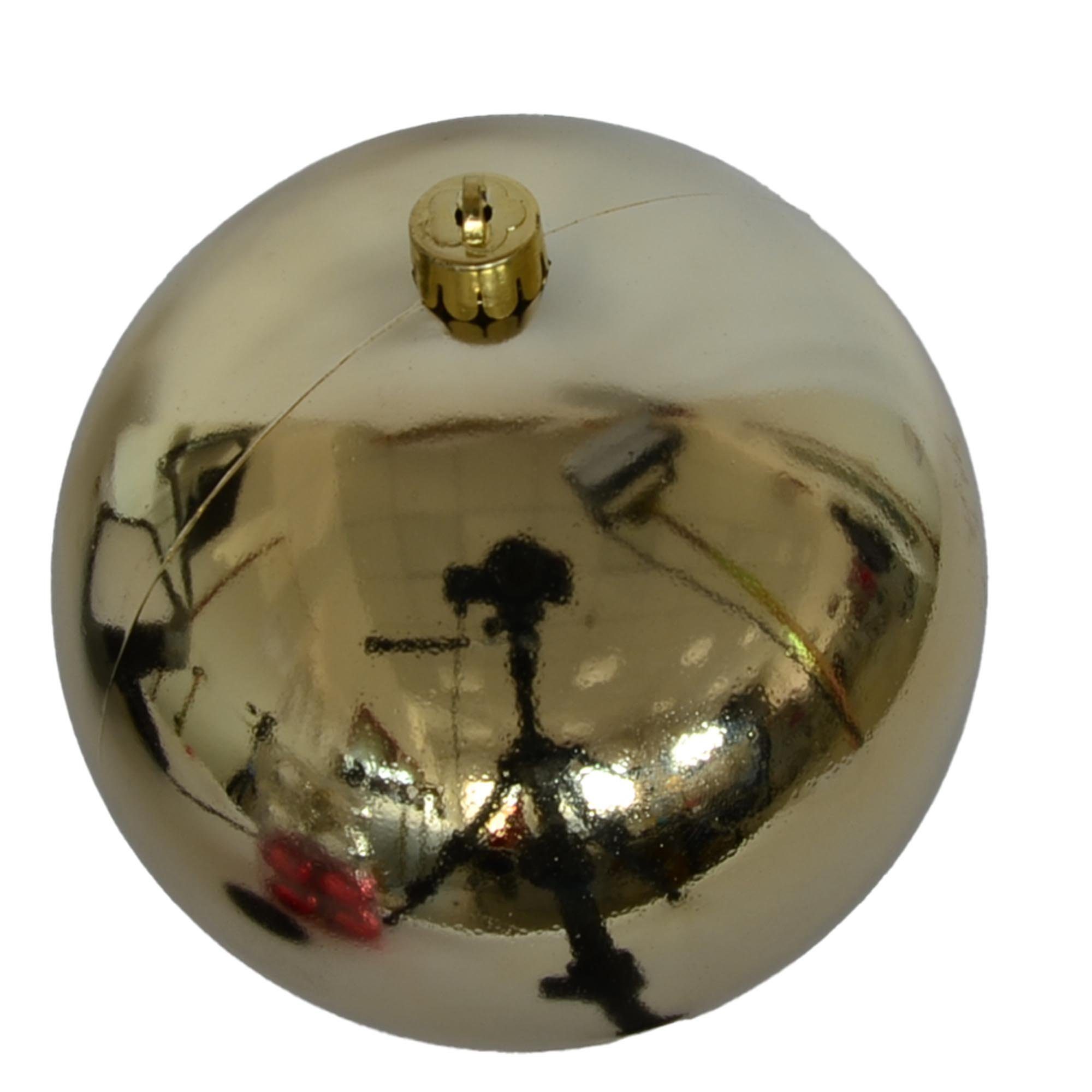 B&S Weihnachtsbaumkugel Weihnachtskugel Kunststoff Ø 25 cm gold für Innen & Außen