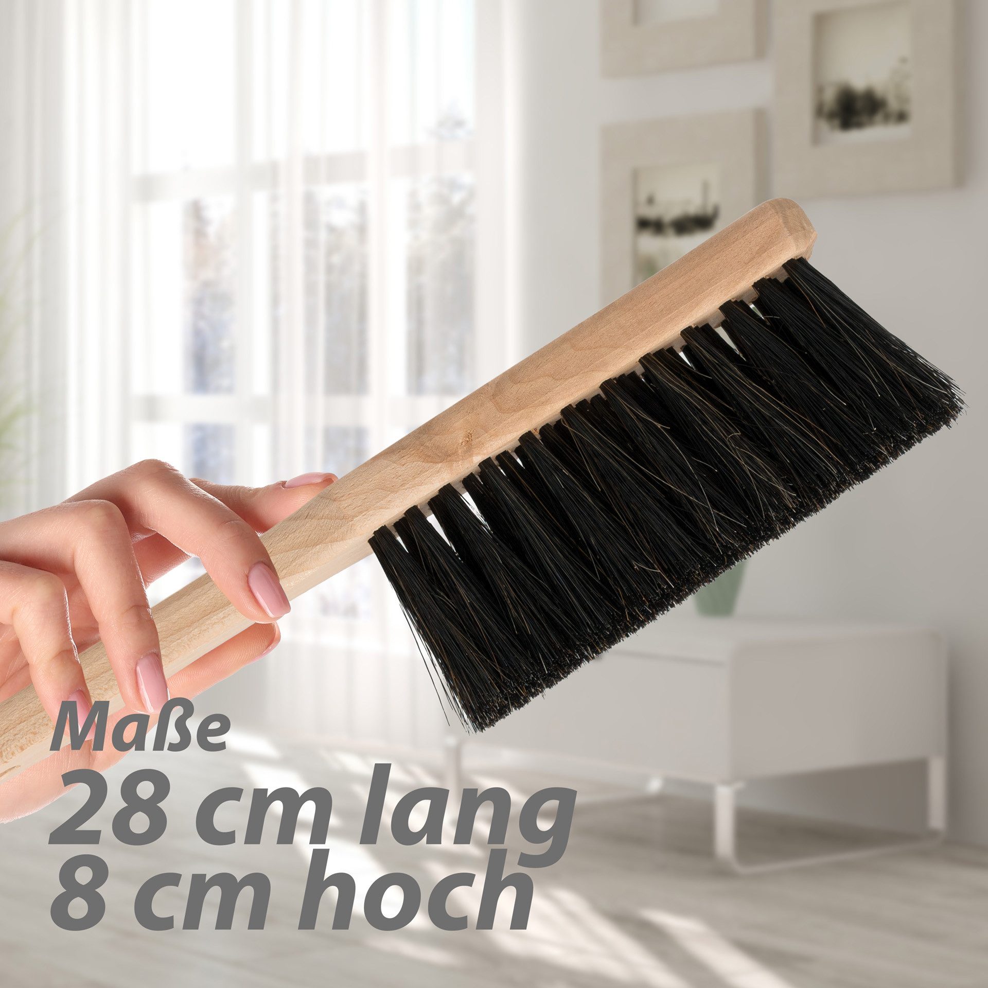 Hausfelder Kehrgarnitur Handfeger 2er Set Indoor, 2 x Handbesen weiche/mittelweiche Borsten, (Set), feine Borsten, Kunsthaar-Mix, für alle Böden – Bild 3 von 5