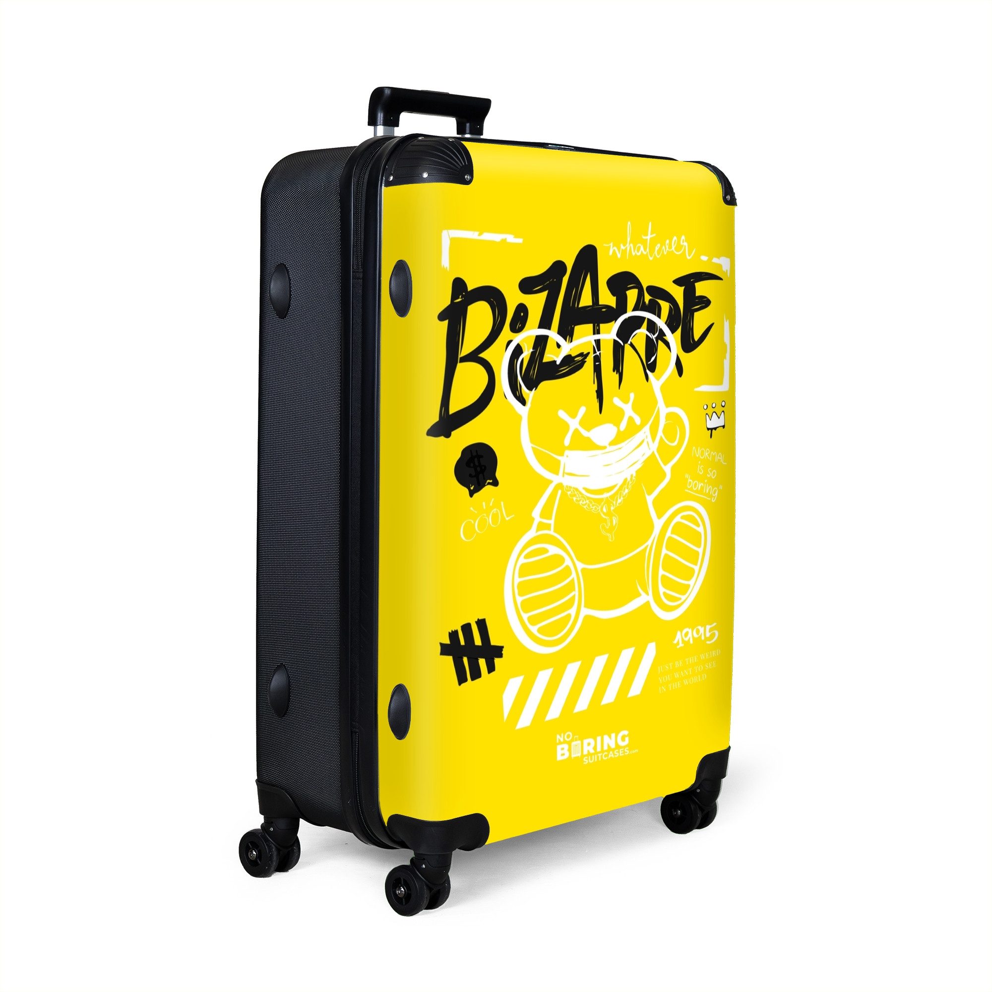 NoBoringSuitcases.com© Hartschalen-Trolley Graffiti-Kunst eines Teddys auf günstig online kaufen
