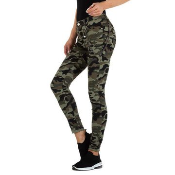 Ital-Design Skinny-fit-Jeans Damen Camouflage Skinny Jeans in Camouflage