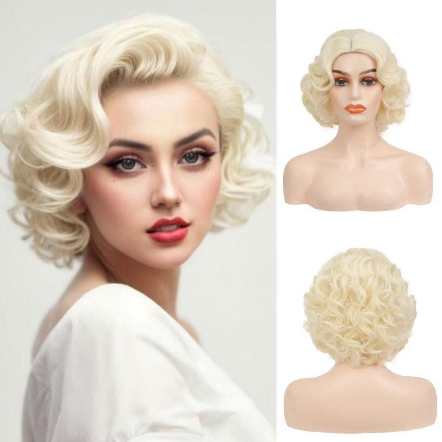 LuxusKollektion Kunsthaarperücke Perücken Blond Kurz Lockig 1920er Kunsthaar Cosplay Hellblond