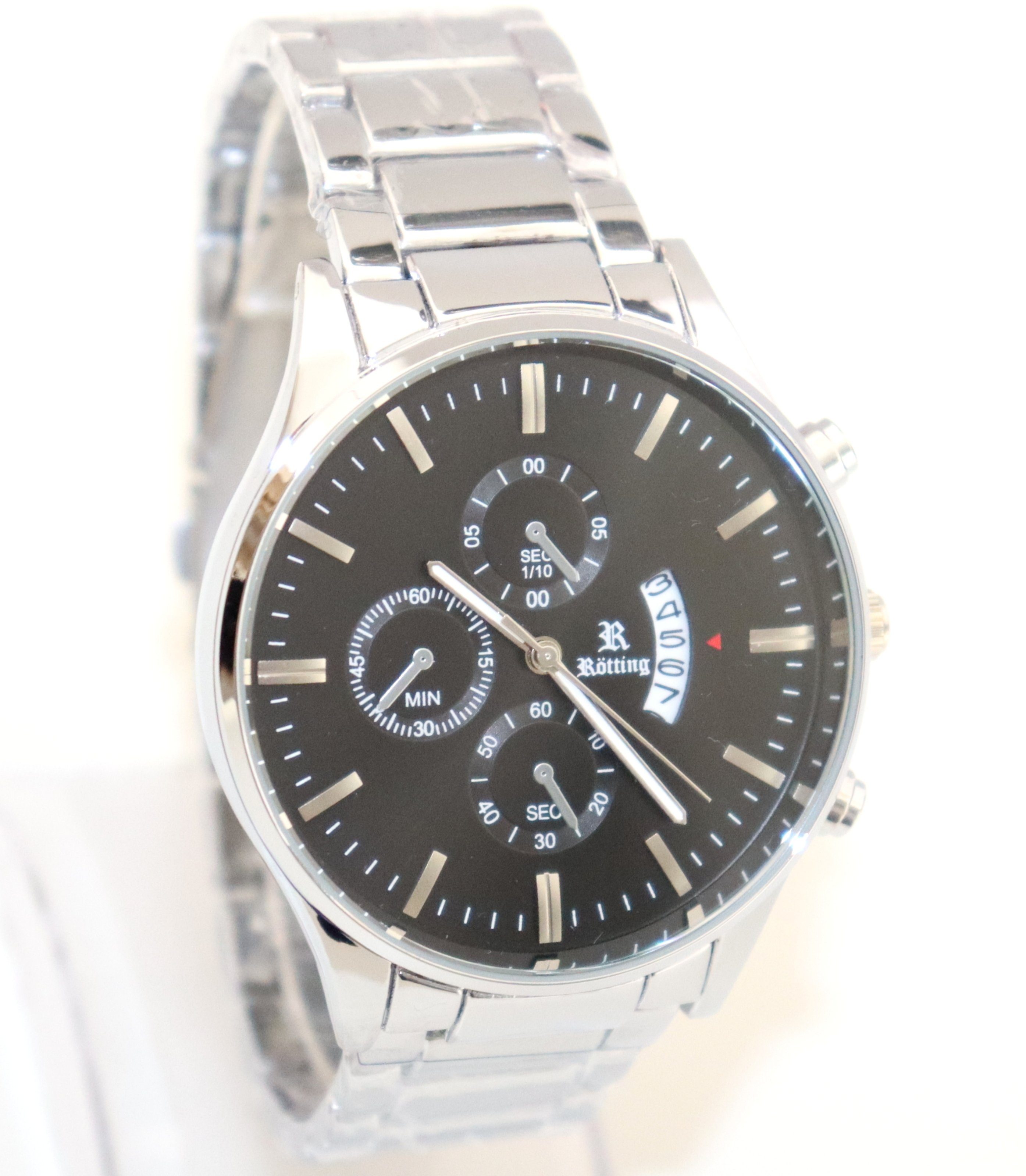 Rötting Design Quarzuhr Herrenuhr schwarzes Ziffernblatt günstig online kaufen