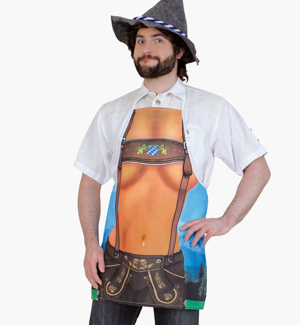 Fries Grillschürze Bayern Lederhose Schürze Toni Kostüm Umhang Oktoberfest Karneval, (1-tlg)