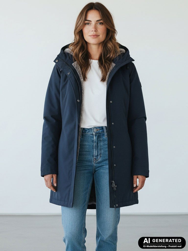 Blue Wave Funktionsjacke Nicola Damen Funktionsparka Nicola mit Fellimitat - wasserdicht & winddicht