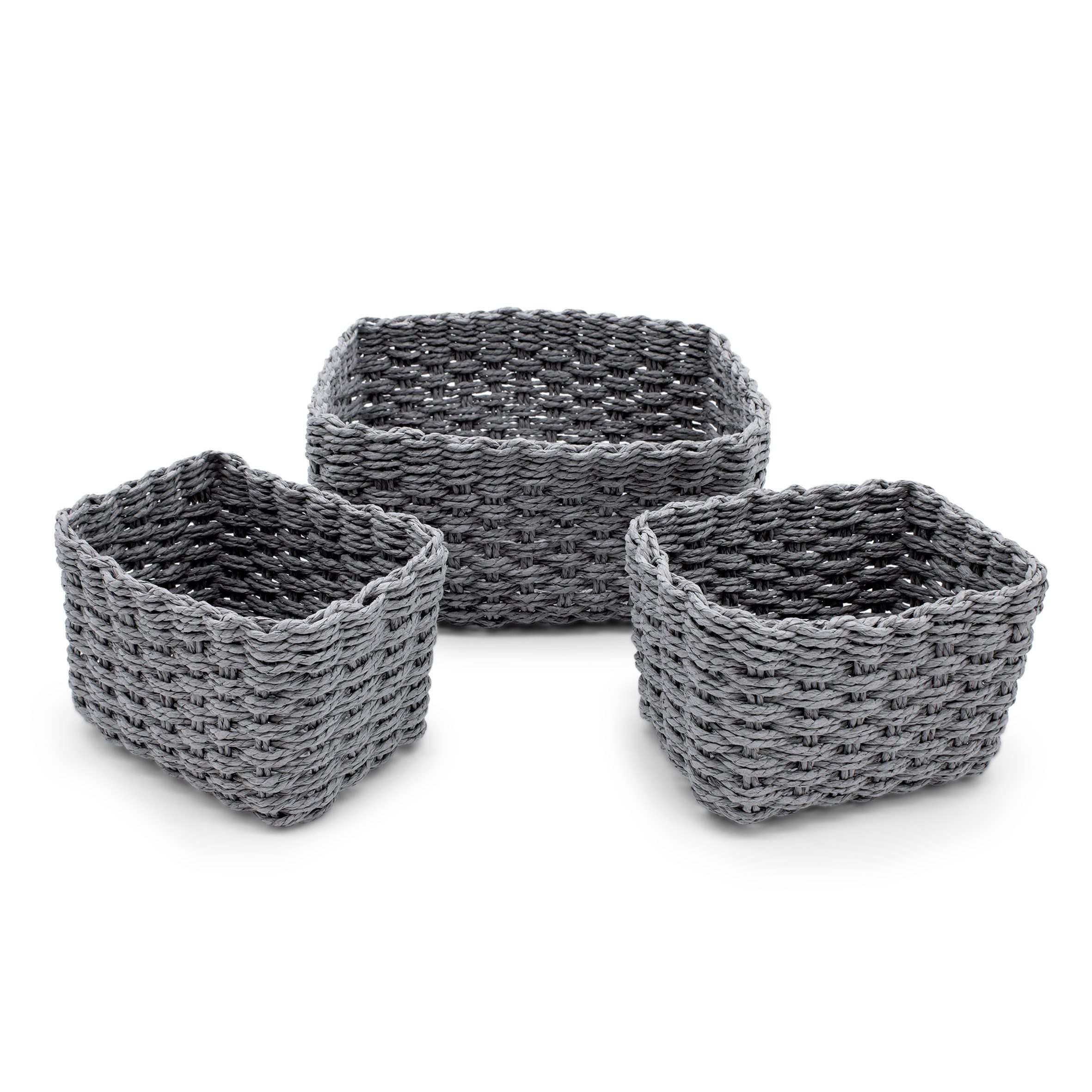 Spetebo Aufbewahrungskorb Deko Aufbewahrungs Körbchen in grau - 3er Set (Se günstig online kaufen