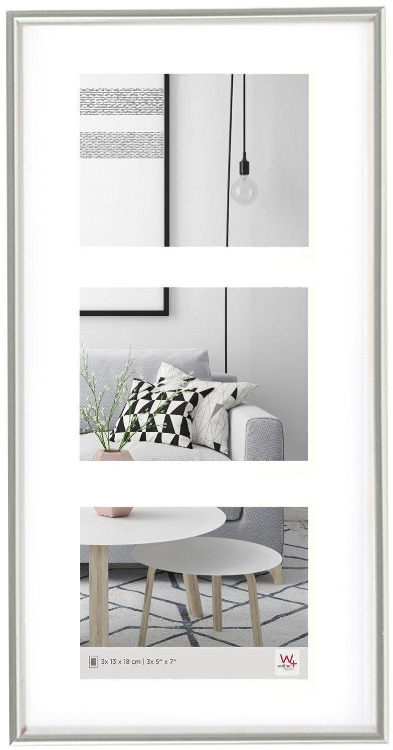 Walther Design Galerierahmen Kunststoff-Galerierahmen GALERIA für 3 Fotos im Format 13x18 cm
