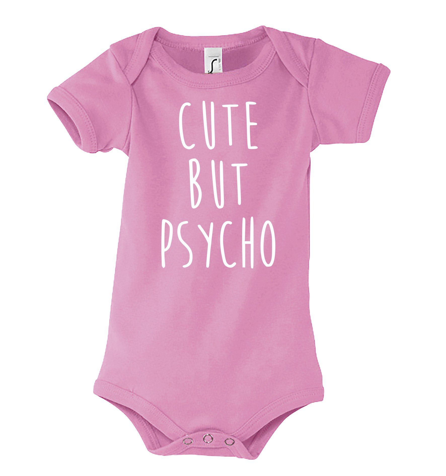 Youth Designz Kurzarmbody Baby Body Strampler Cut but Psycho in tollem Design, mit Frontprint Rosa